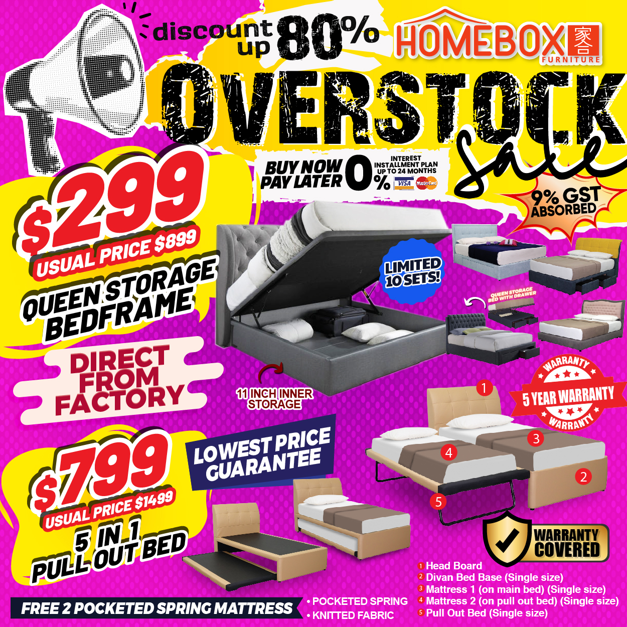 Lobang: Overstock sale at HOMEBOX Furniture @ Aljunied has furniture at up to 80% off from 17 Feb - 3 Mar 24 - 10