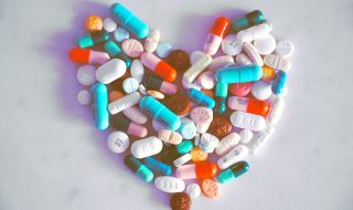pills forming a heart shape