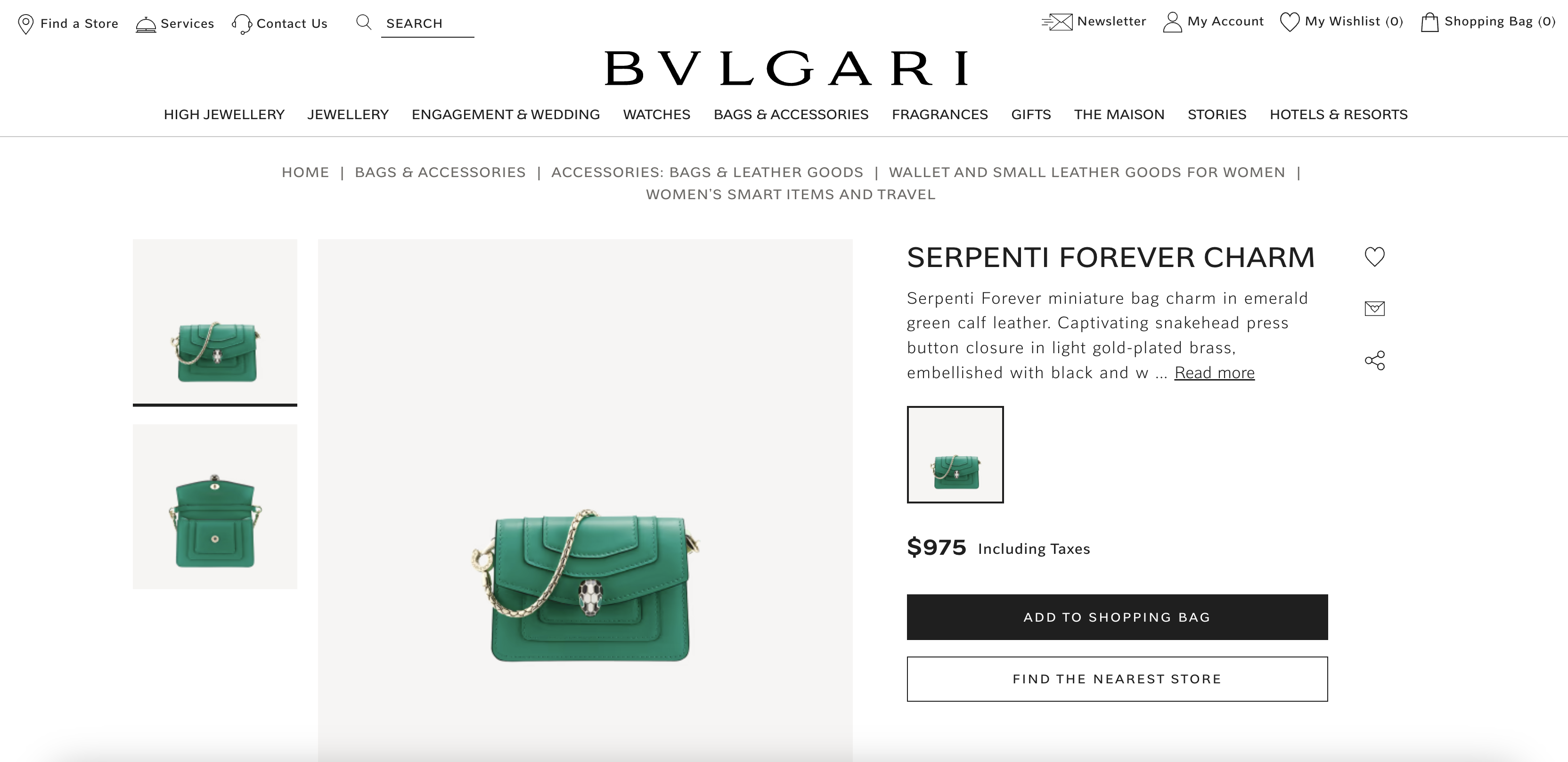 BULGARI SERPENTI FOREVER CHARM