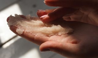 body scrub on a person's hands