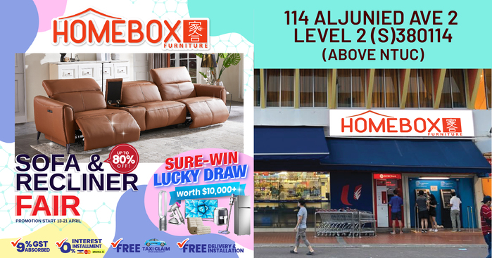 Lobang: Biggest Sofa & Recliner Sale of the Year at HOMEBOX Furniture @ Aljunied from 16 - 21 April 2024 - 1