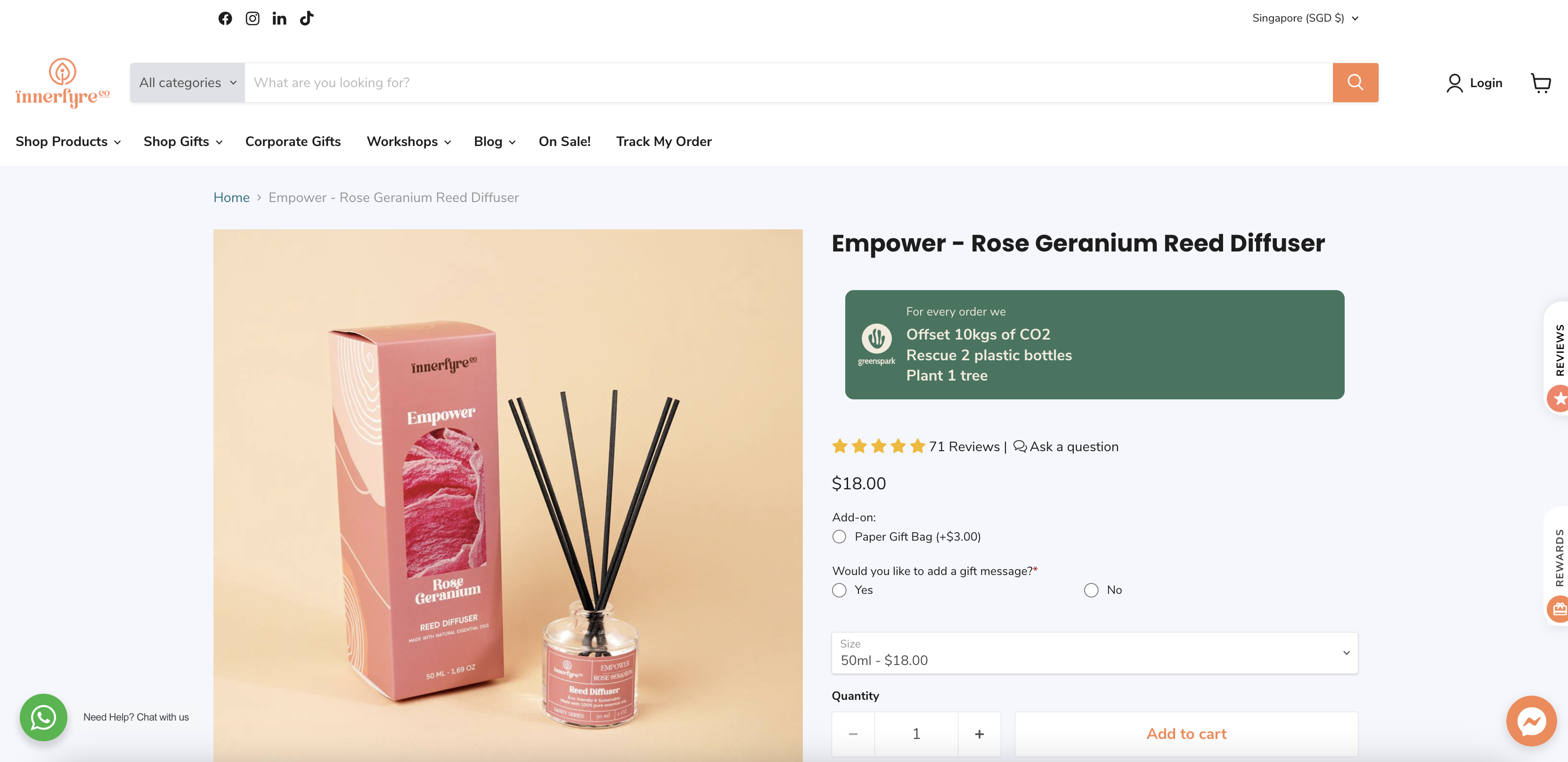 Rose Geranium Reed Diffuser