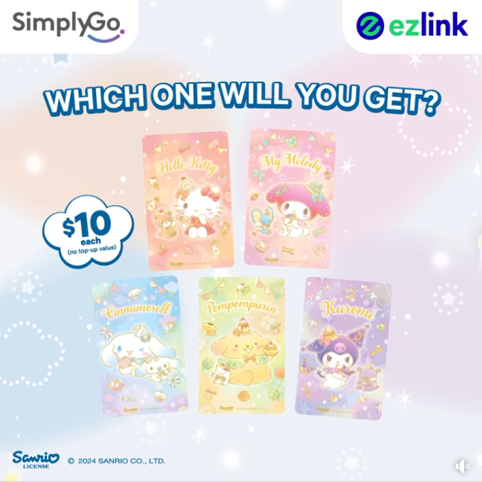Lobang: EZ-Link released new Sanrio SimplyGo EZ-Link cards featuring Hello Kitty, My Melody, Cinnamoroll, Pompompurin and Kuromi - 5