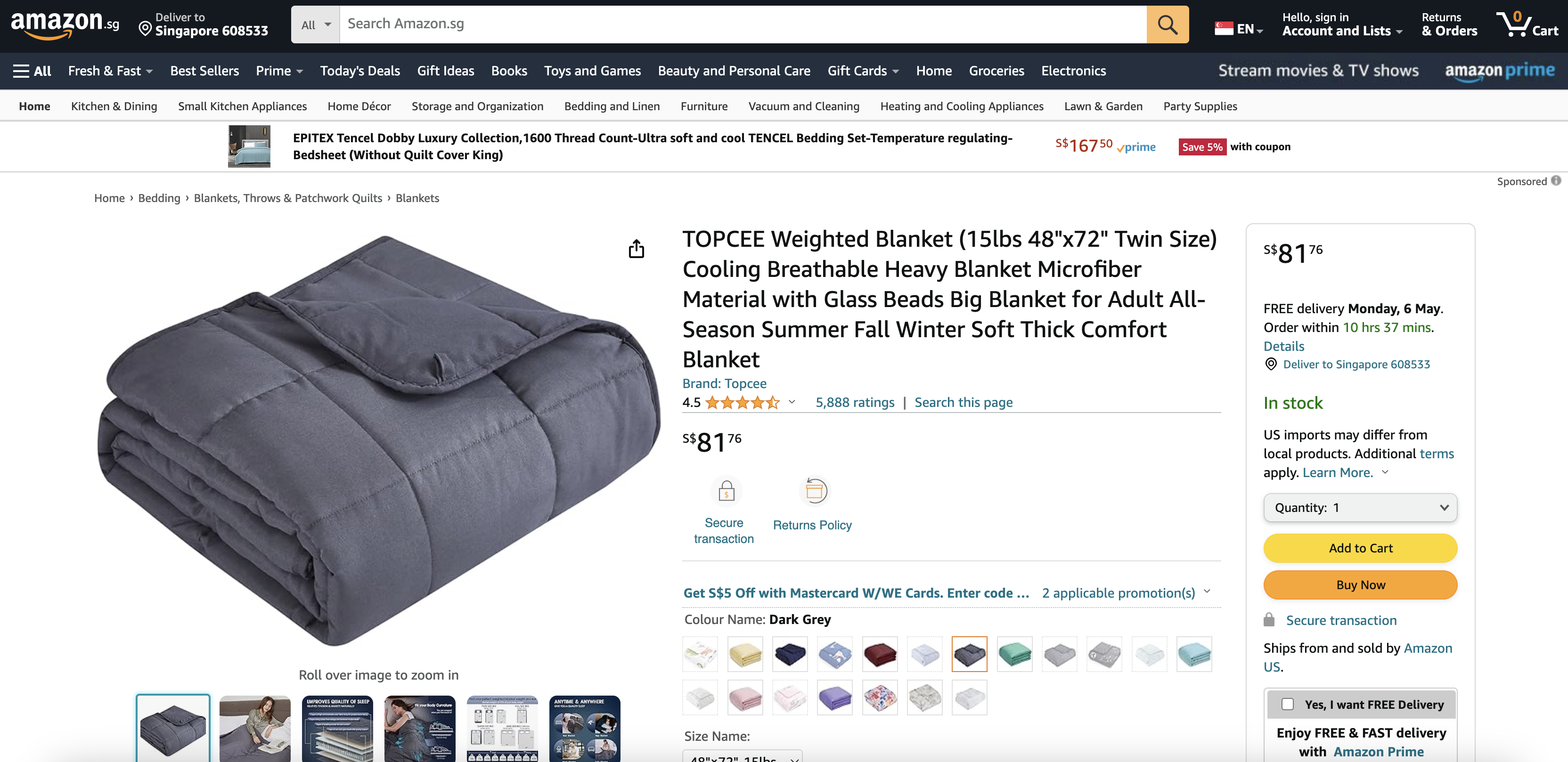 TOPCEE Weighted Blanket
