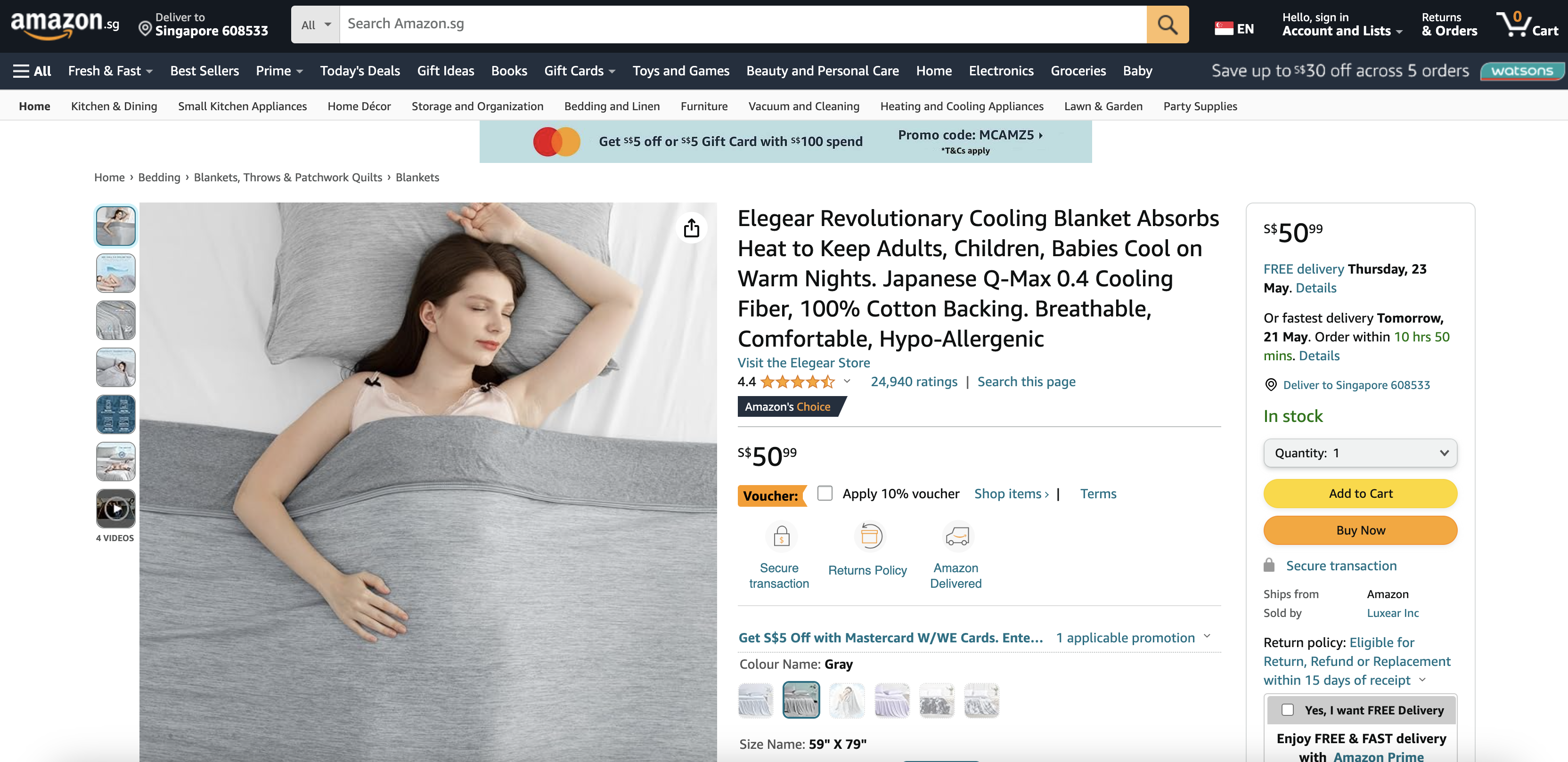 Elegear Revolutionary Cooling Blanket