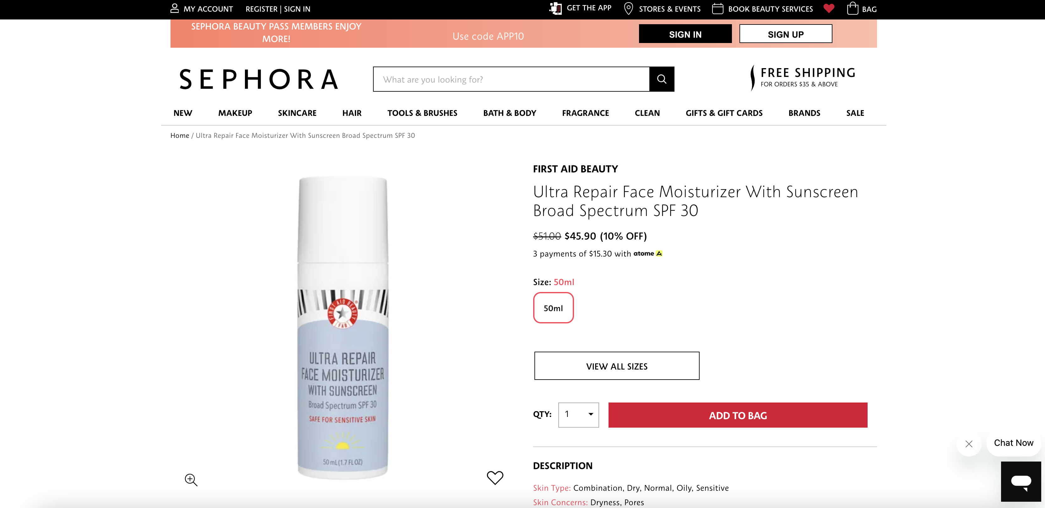 Ultra Repair Face Moisturizer With Sunscreen Broad Spectrum SPF 30