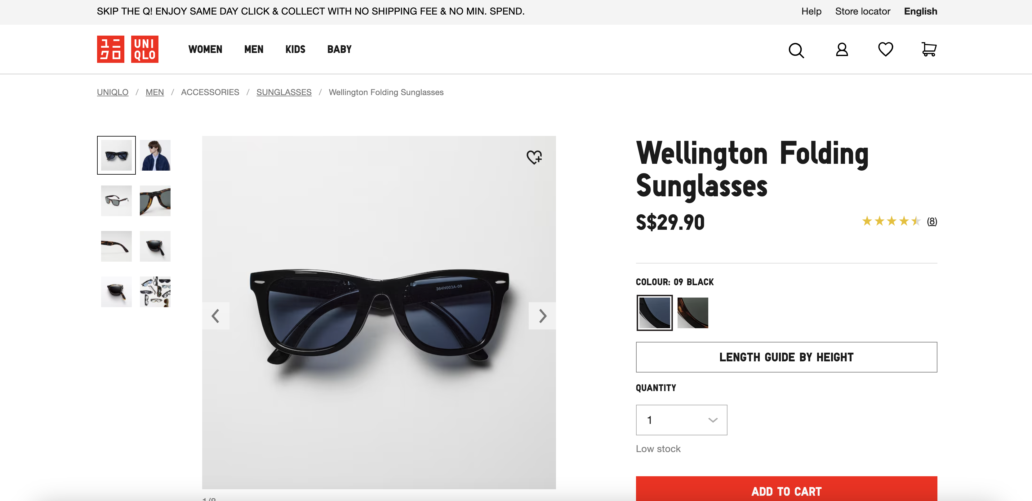 Wellington Folding Sunglasses