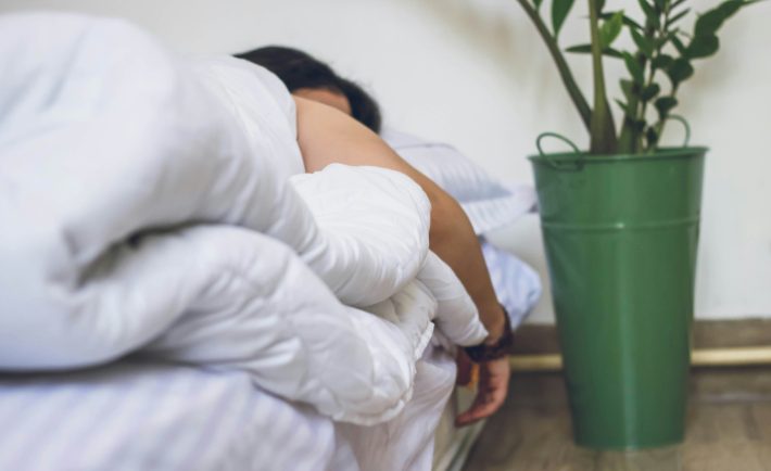 woman asleep in bed