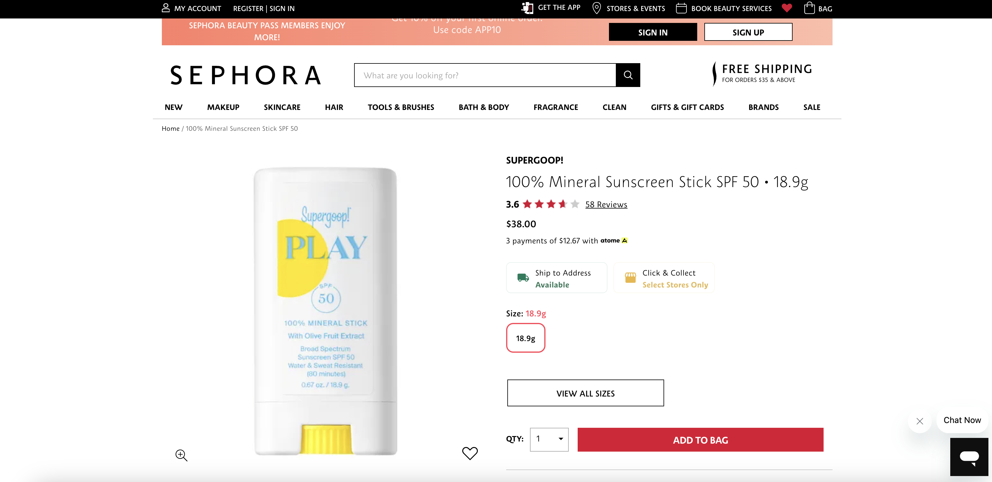 Mineral Sunscreen Stick SPF 50