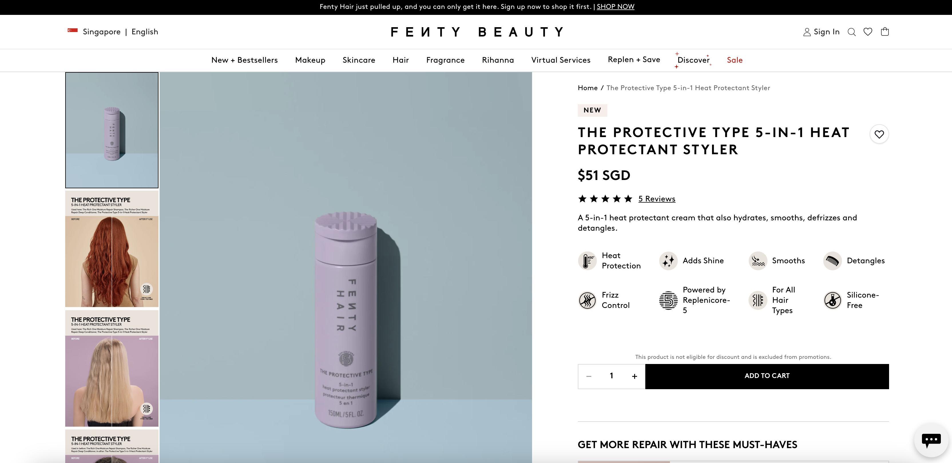 THE PROTECTIVE TYPE 5-IN-1 HEAT PROTECTANT STYLER