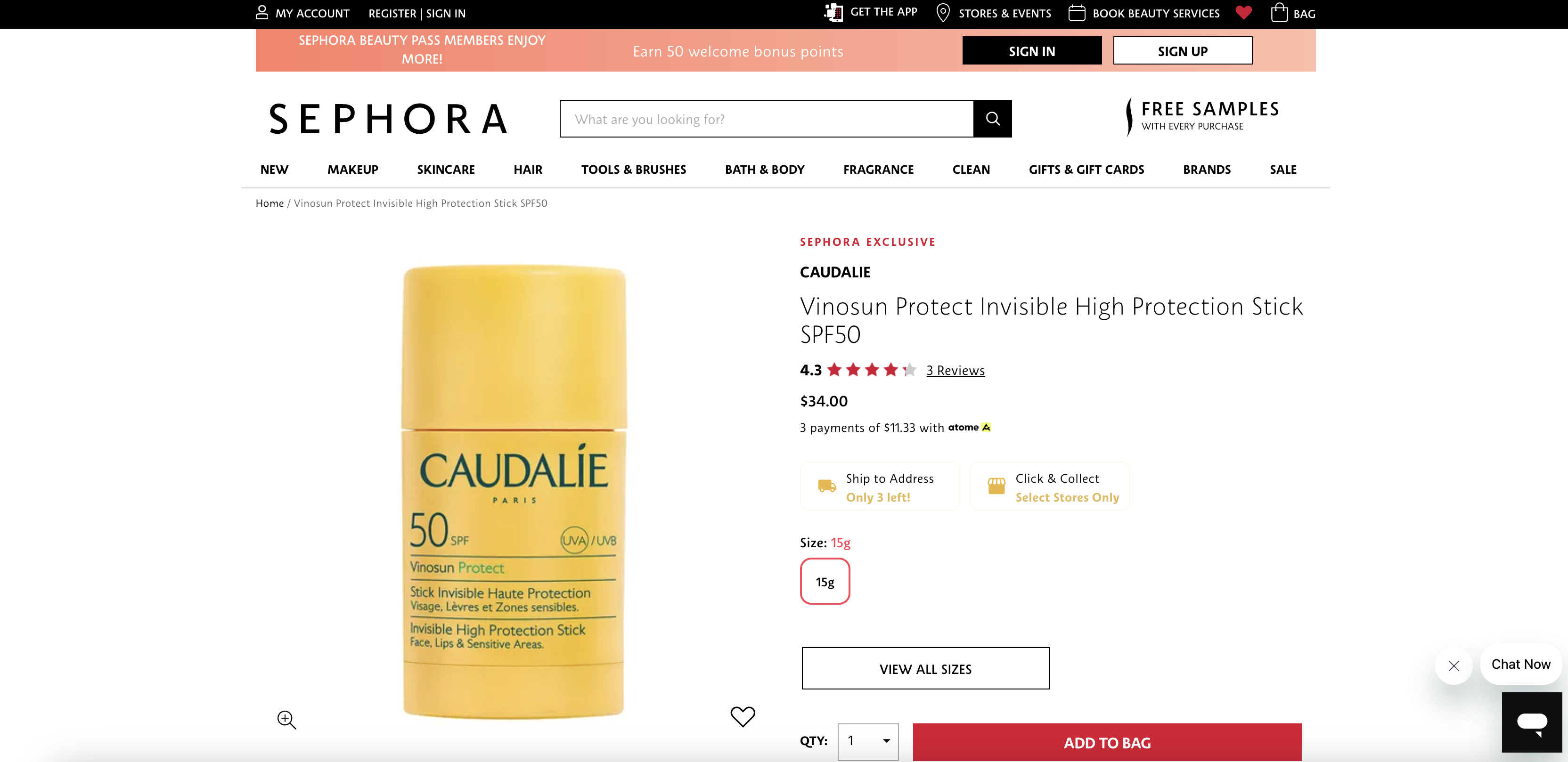 Vinosun Protect Invisible High Protection Stick SPF50