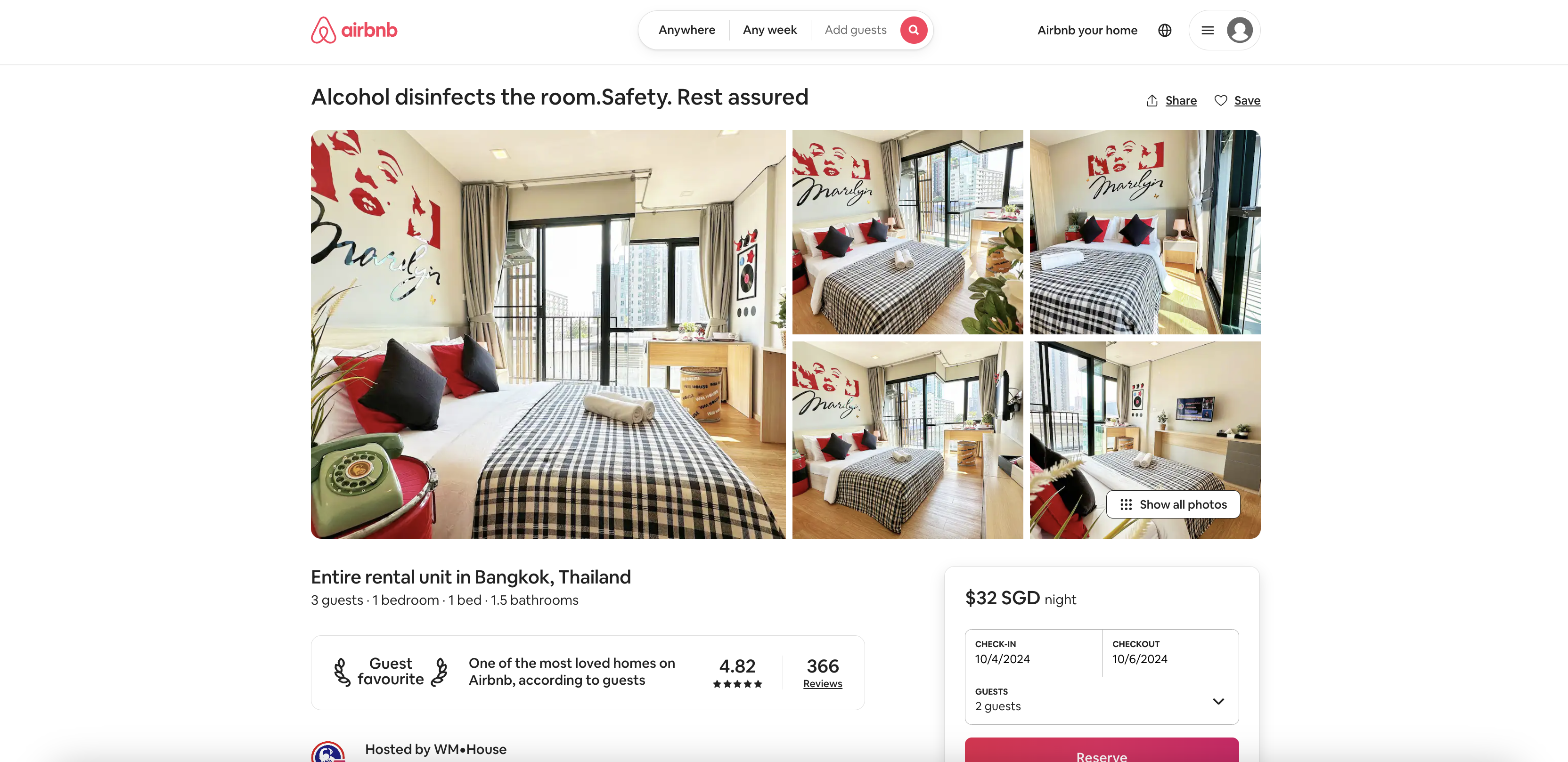 Clean & bright vacation home near Huai Khwang Station