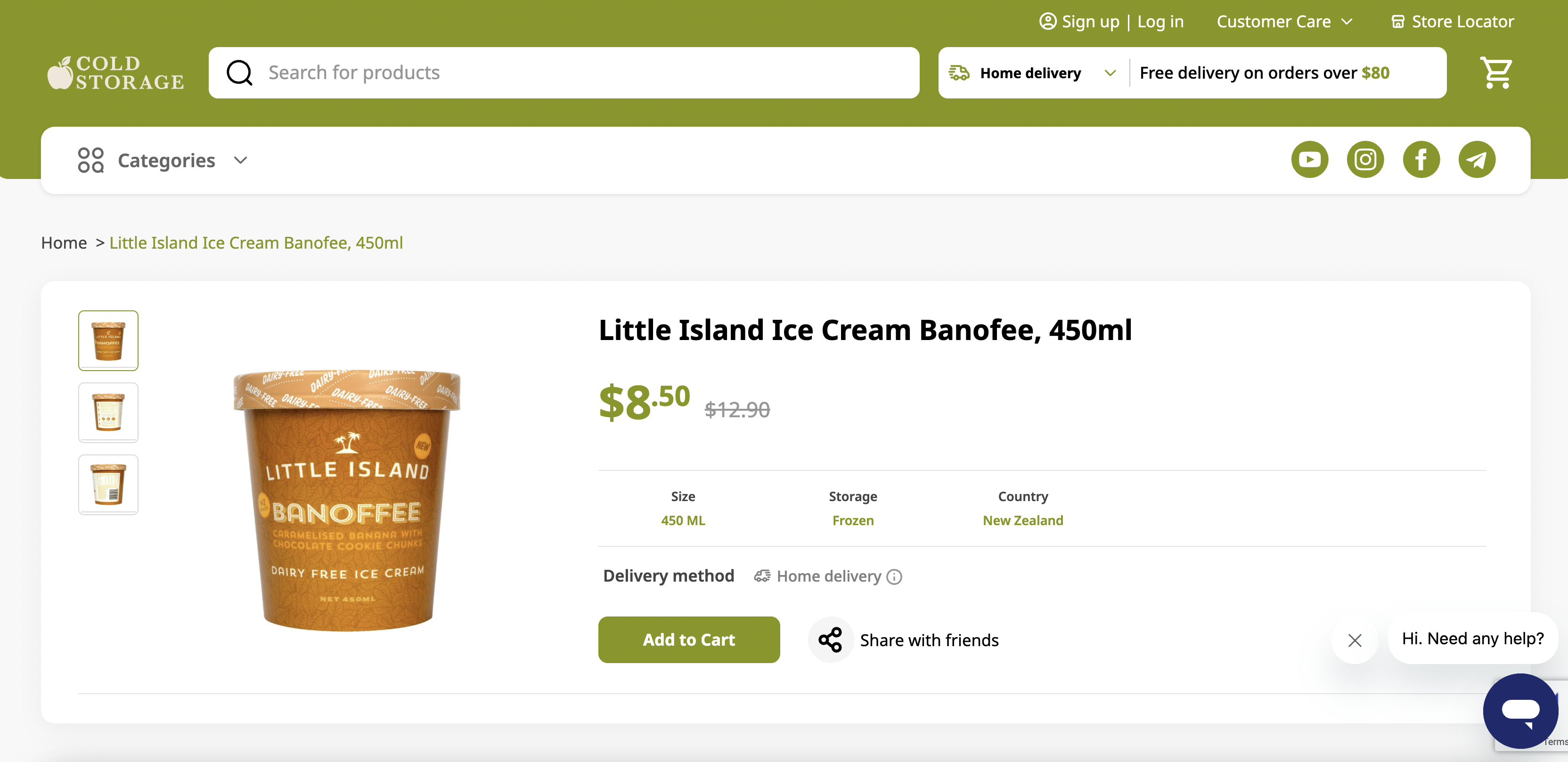Little Island Ice Cream Banoffee