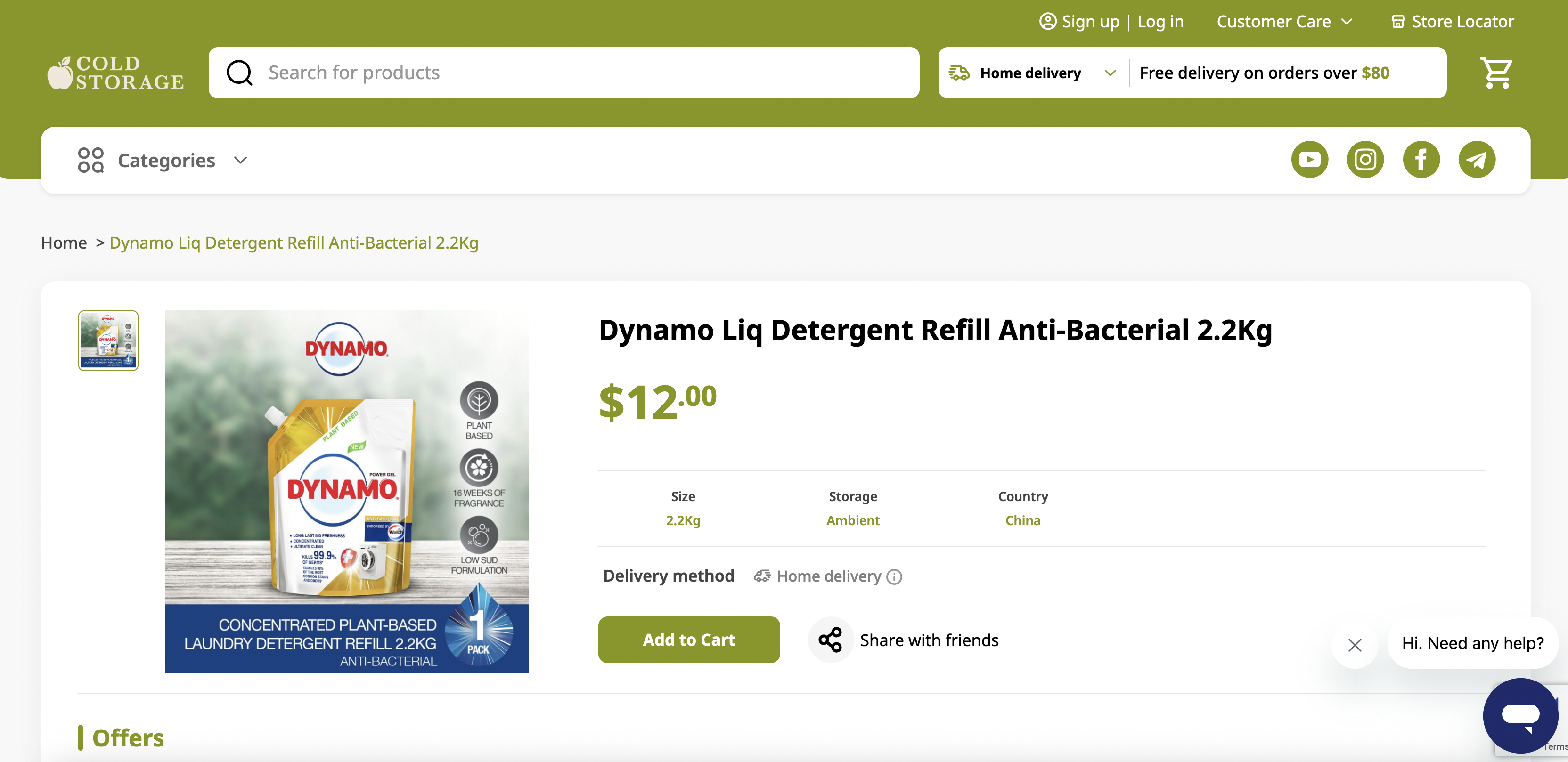Dynamo Liq Detergent Refill Anti-Bacterial 2.2Kg