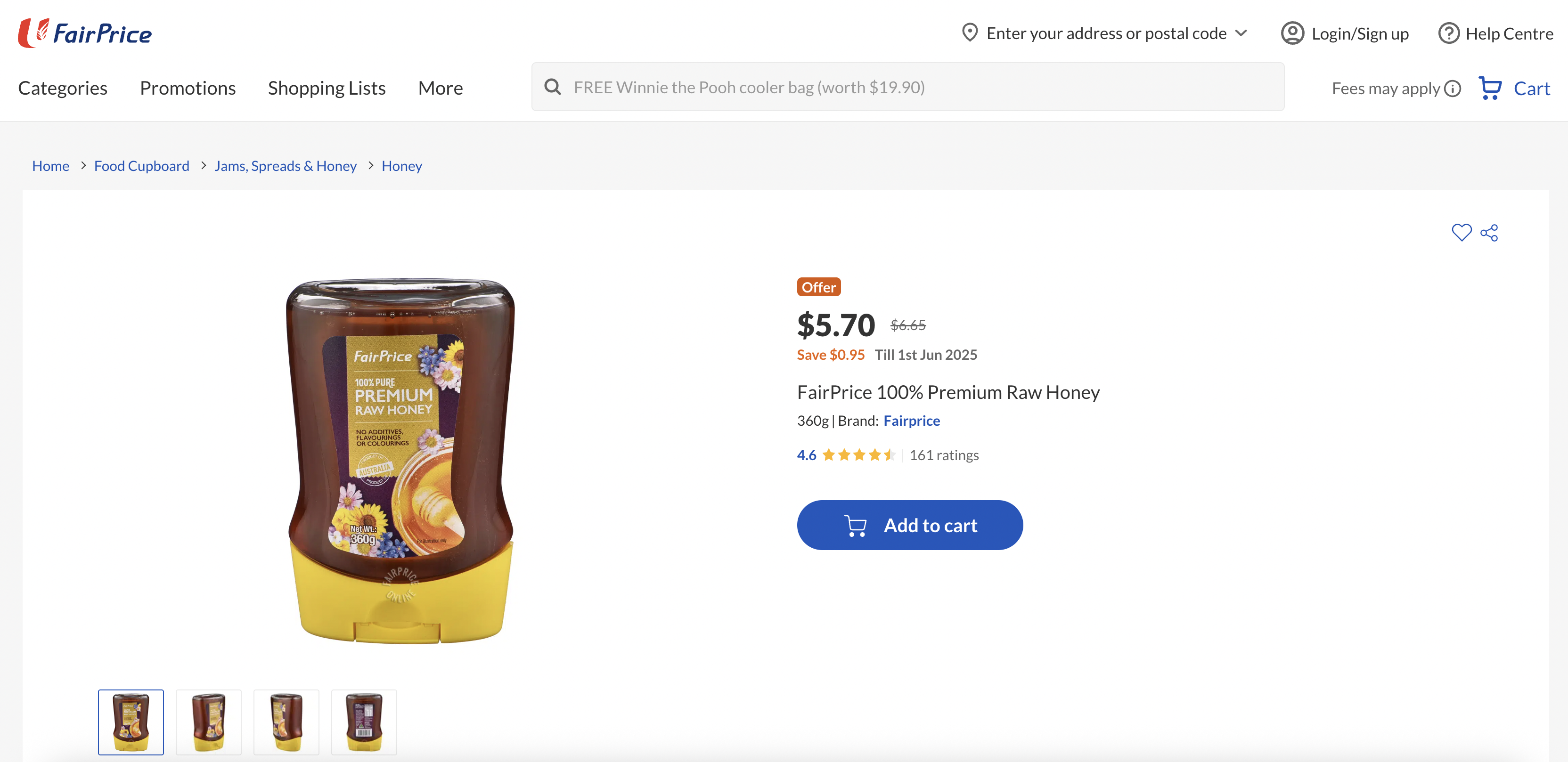 FairPrice 100% Premium Raw Honey