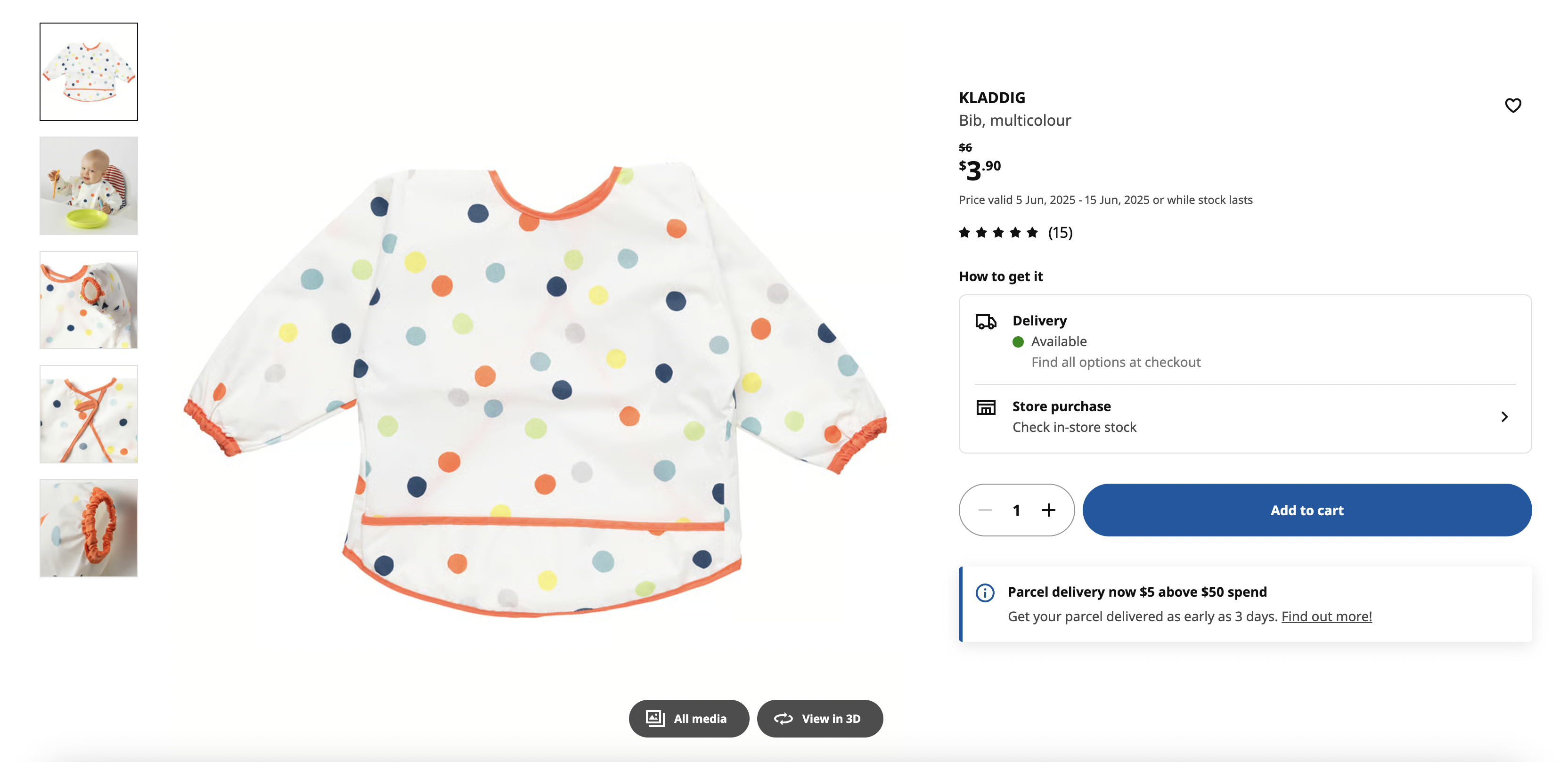 Bib, multicolour