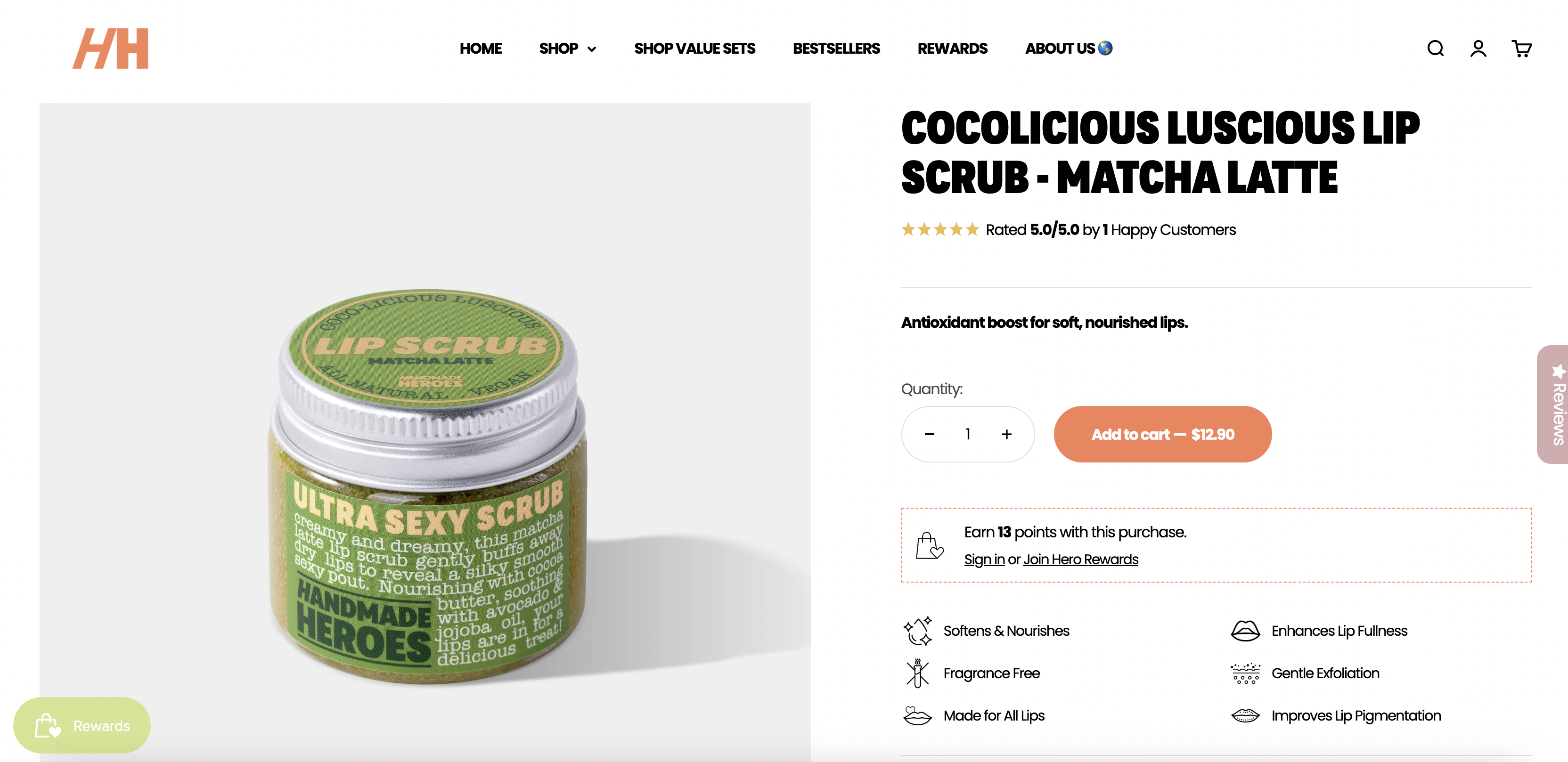 COCOLICIOUS LUSCIOUS LIP SCRUB - MATCHA LATTE