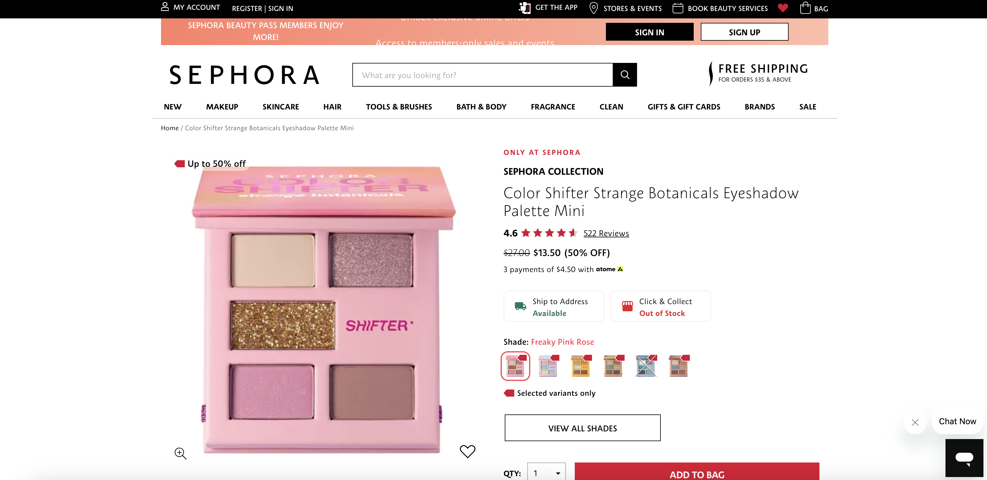 Color Shifter Strange Botanicals Eyeshadow Palette Mini