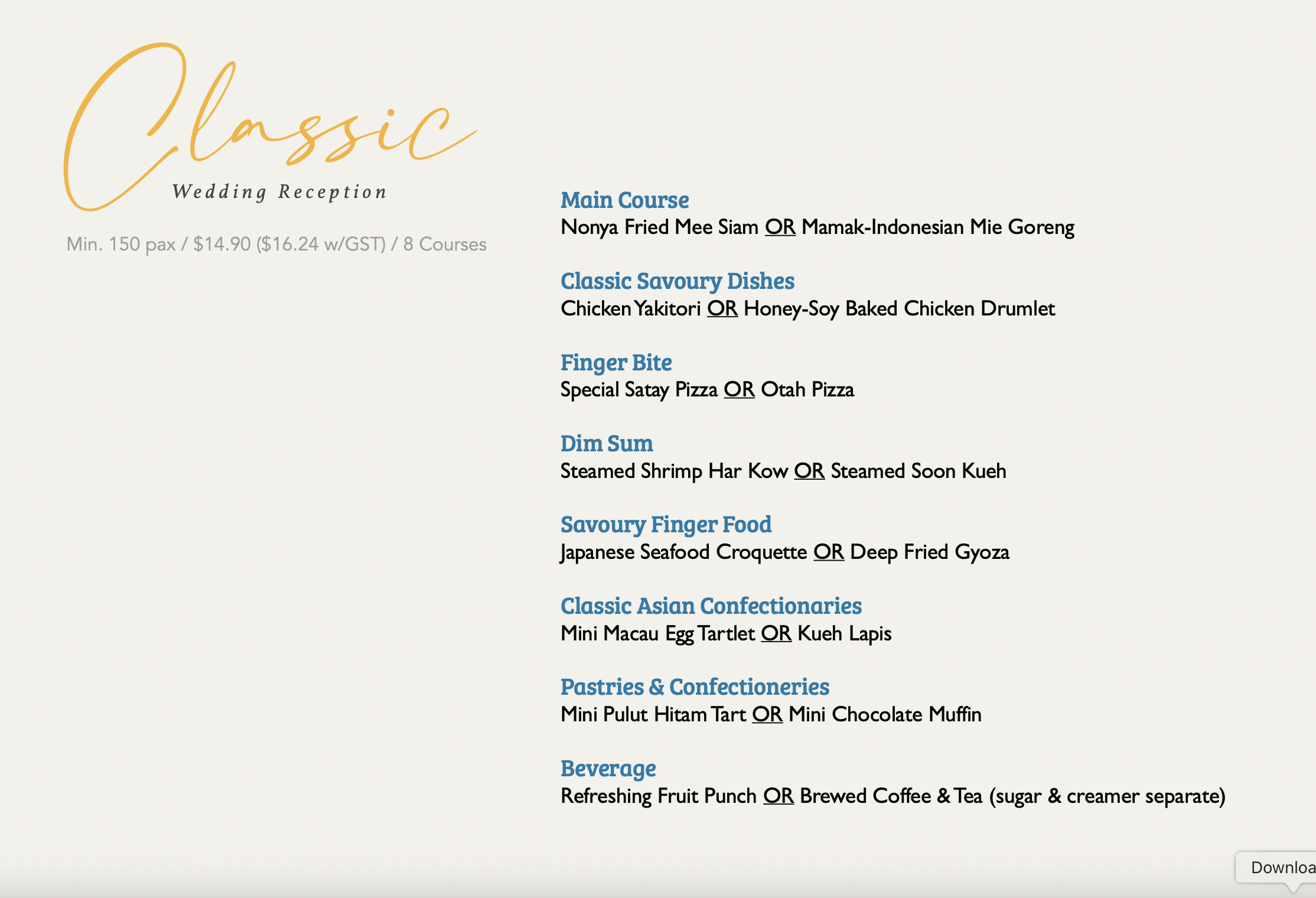 Elsie’s Kitchen | Classic Wedding Reception