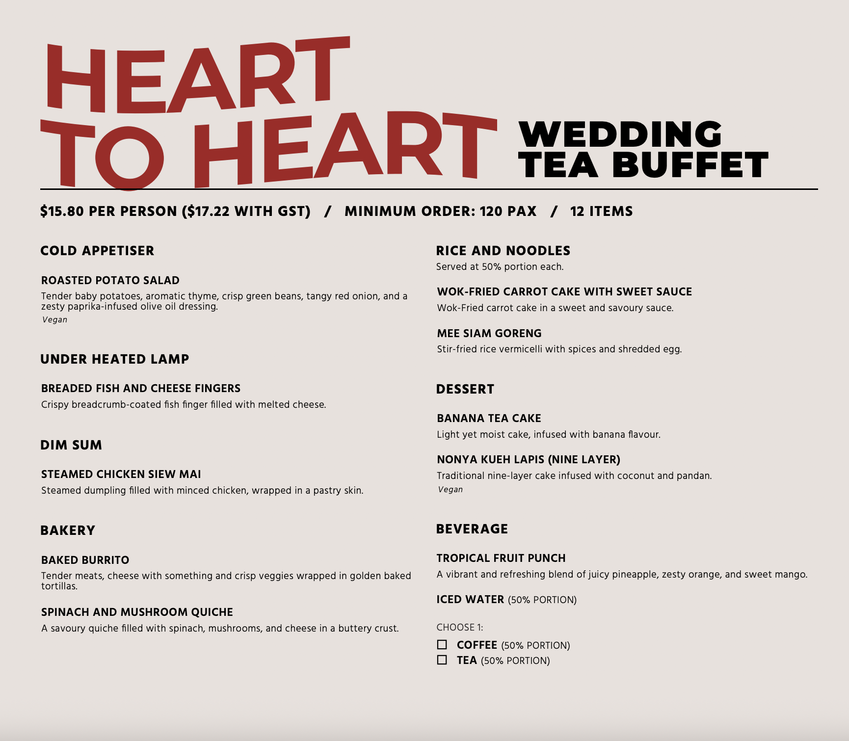 Four Seasons | ‘Heart to Heart’ Wedding Tea Buffet