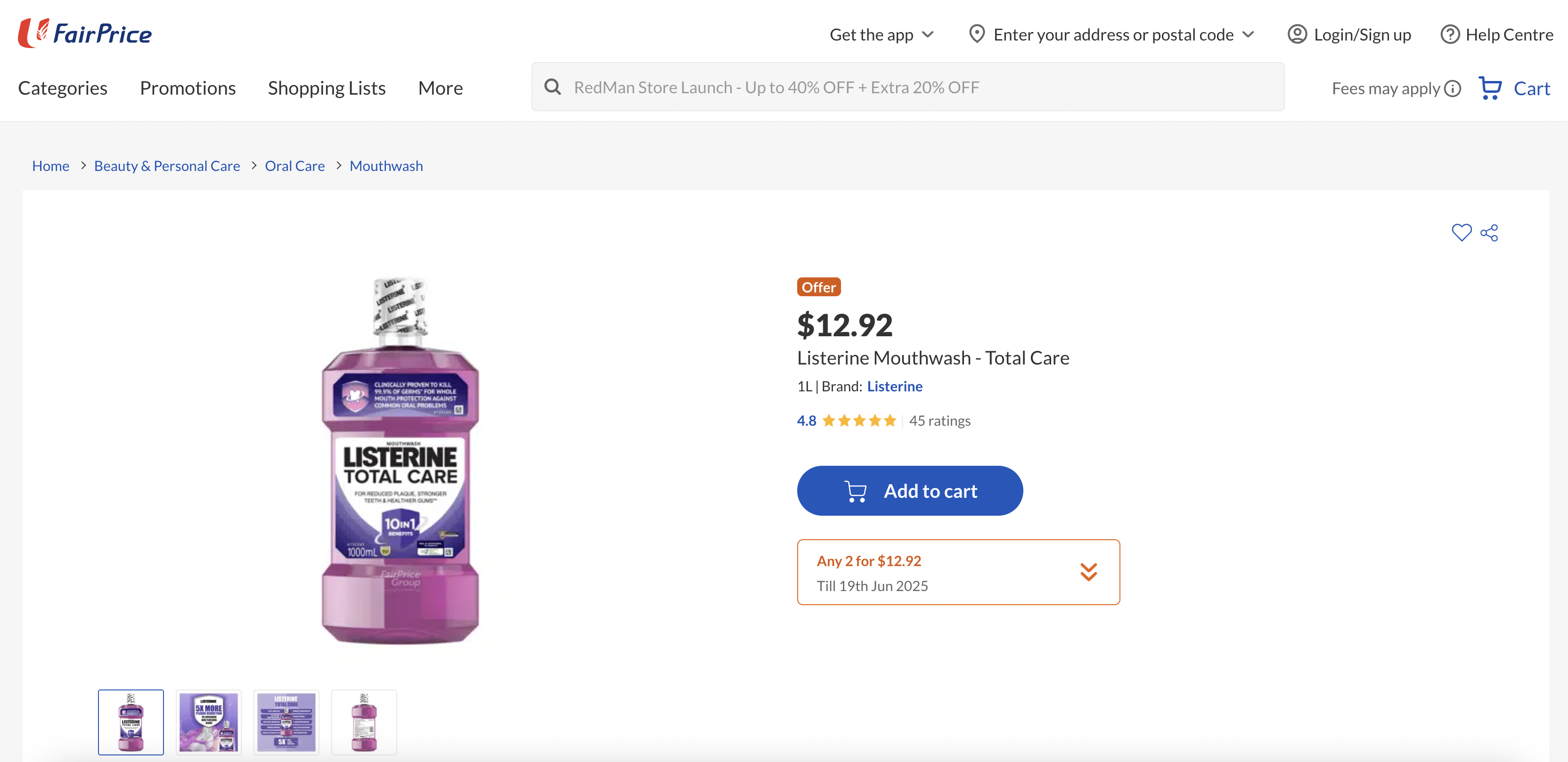 Listerine Mouthwash - Total Care