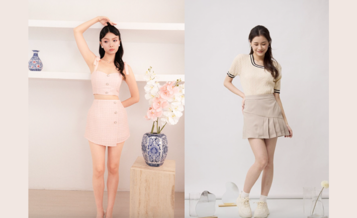 Pink & Khaki Skorts
