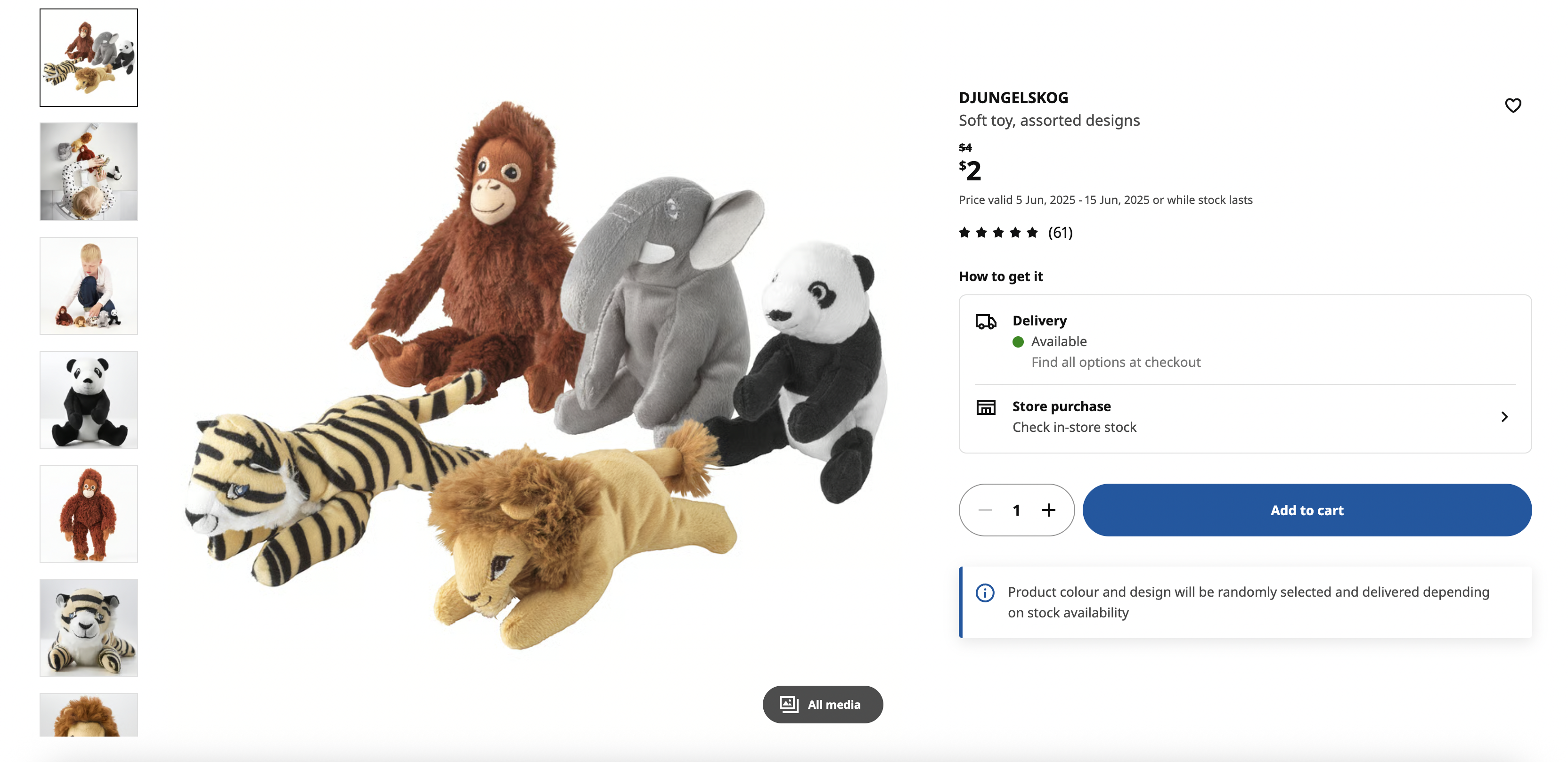 Soft toy, assorted designs
