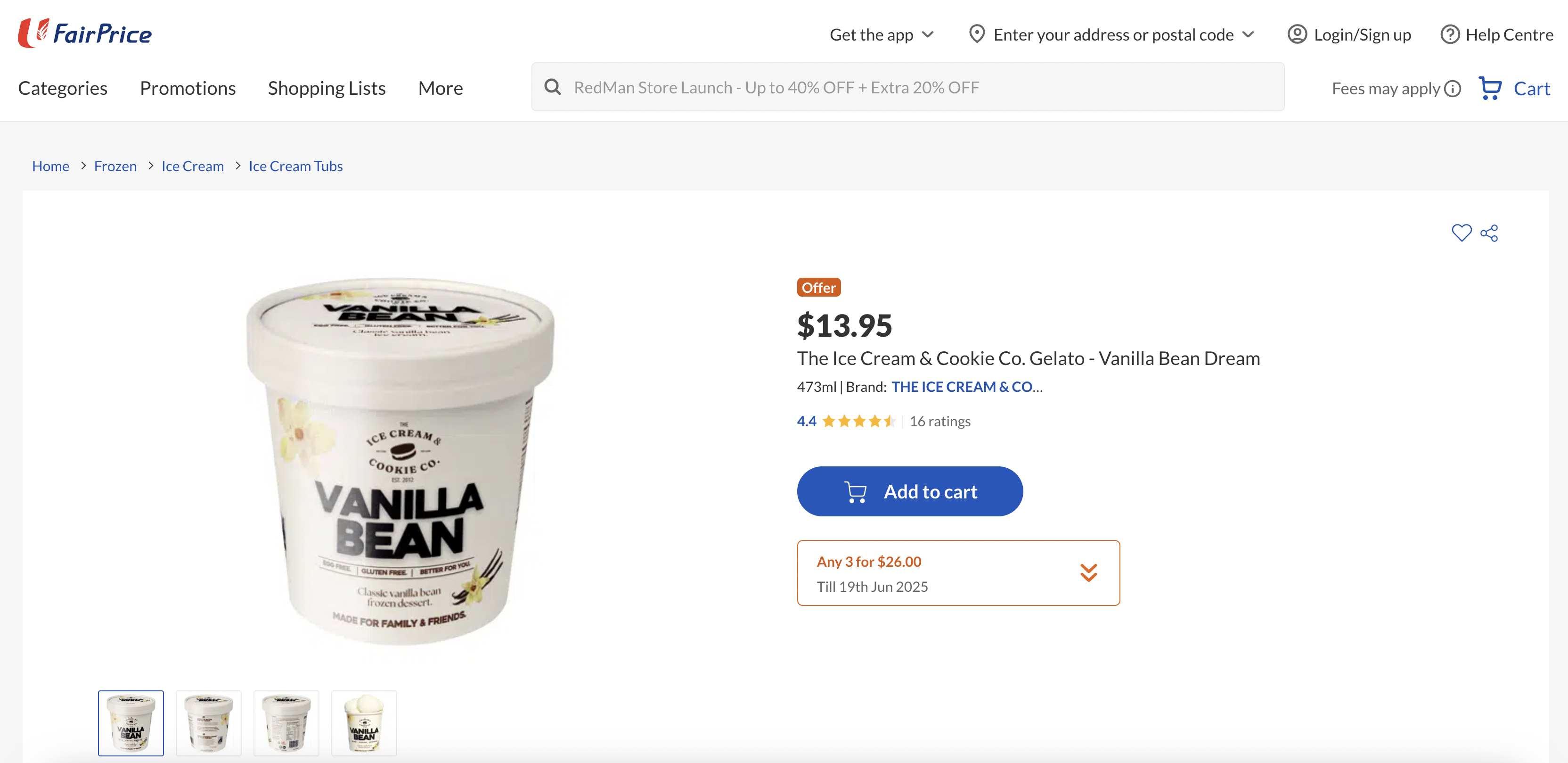 The Ice Cream & Cookie Co. Gelato - Vanilla Bean Dream