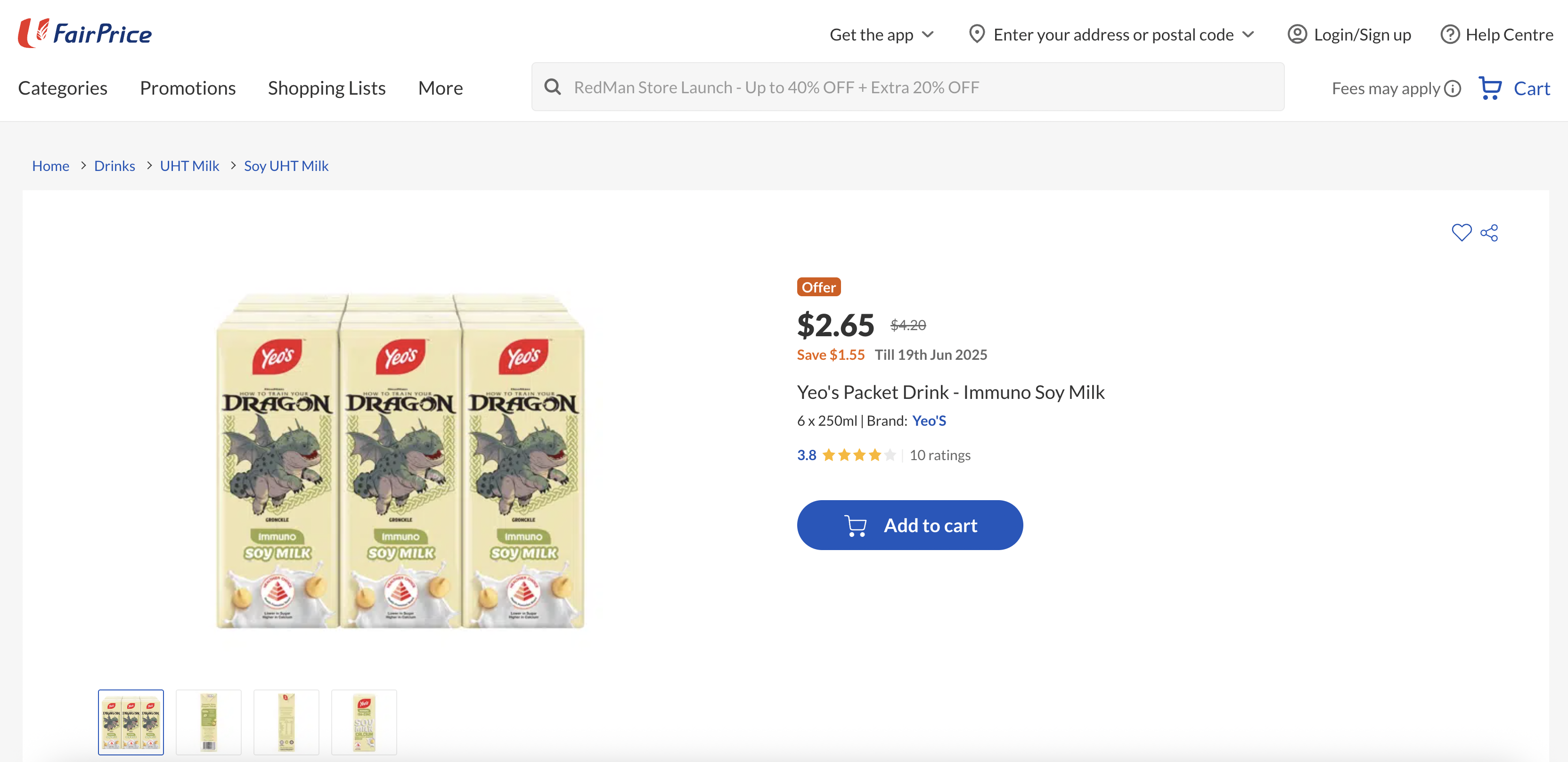 Yeo's Packet Drink - Immuno Soy Milk