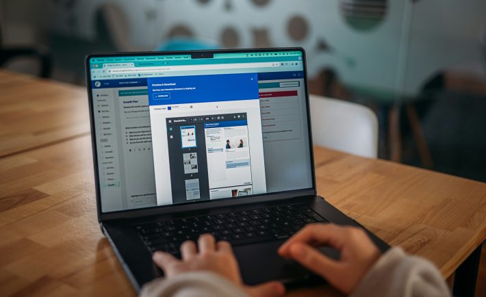 someone working on a laptop