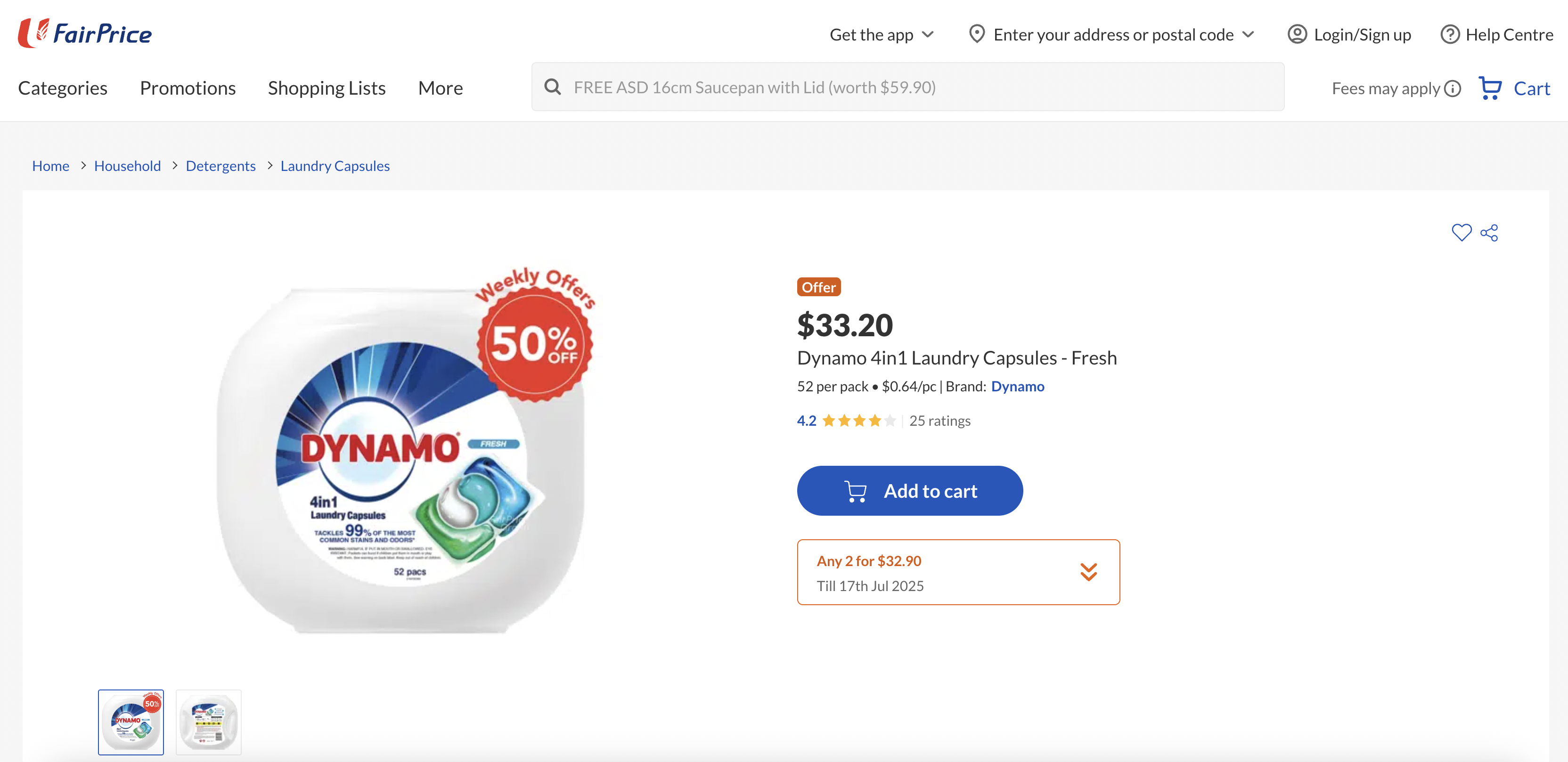 Dynamo 4in1 Laundry Capsules - Fresh
