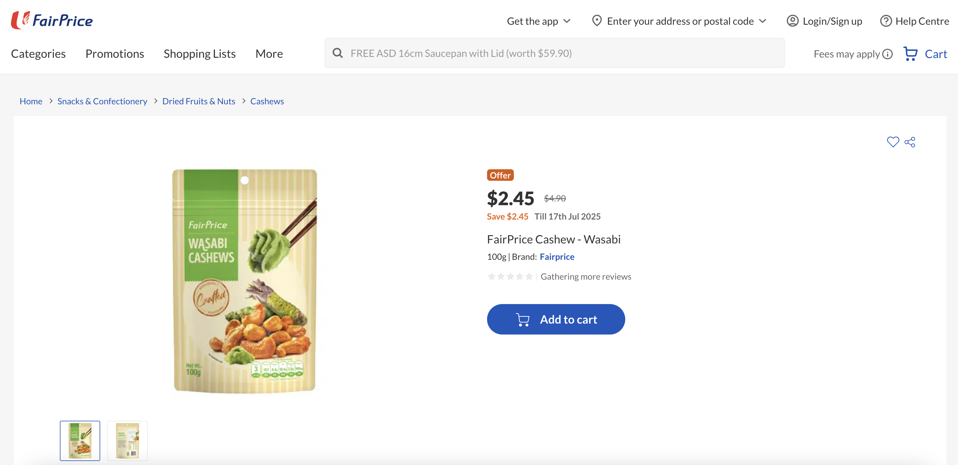 FairPrice Cashew - Wasabi