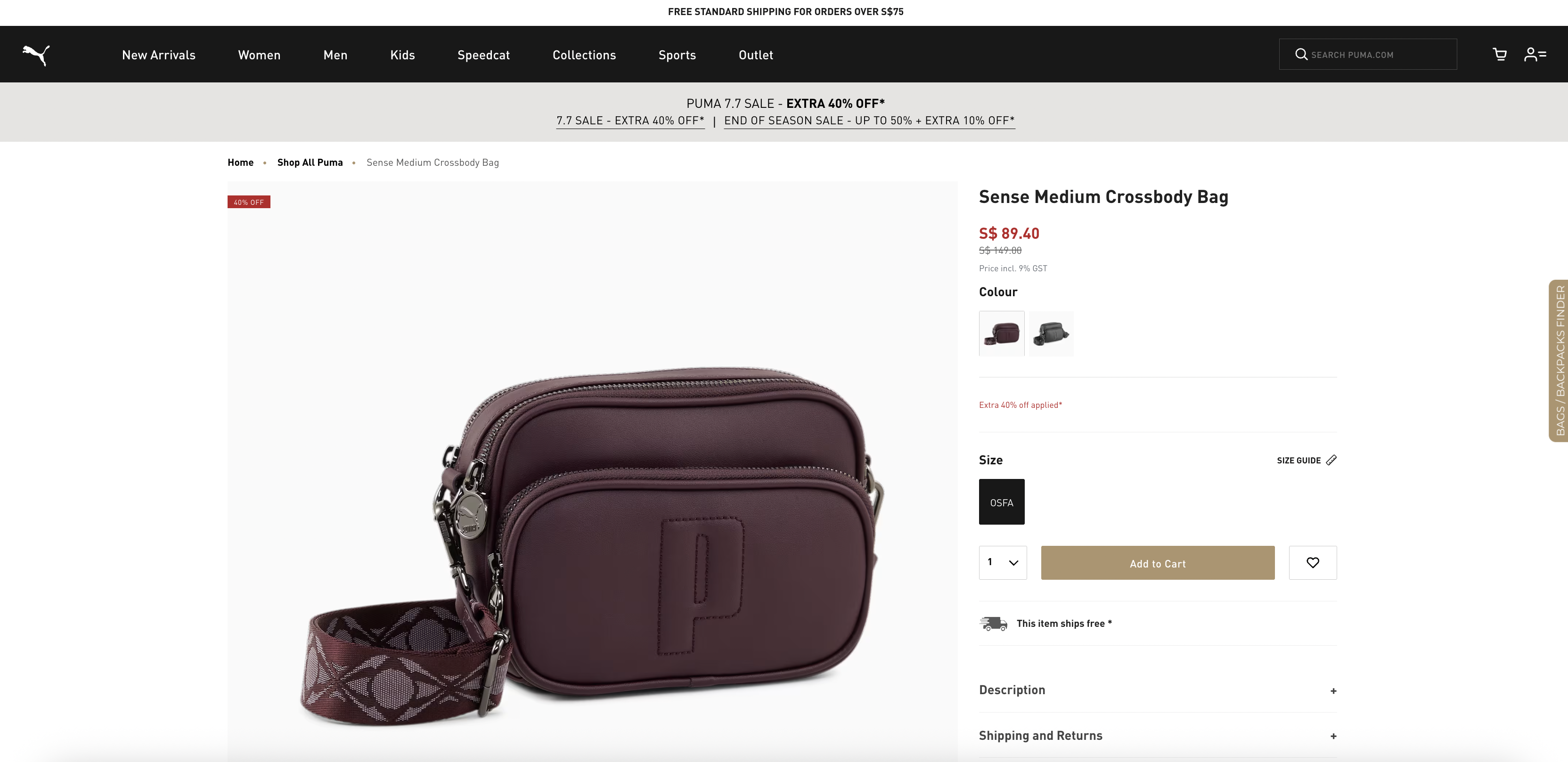 Sense Medium Crossbody Bag