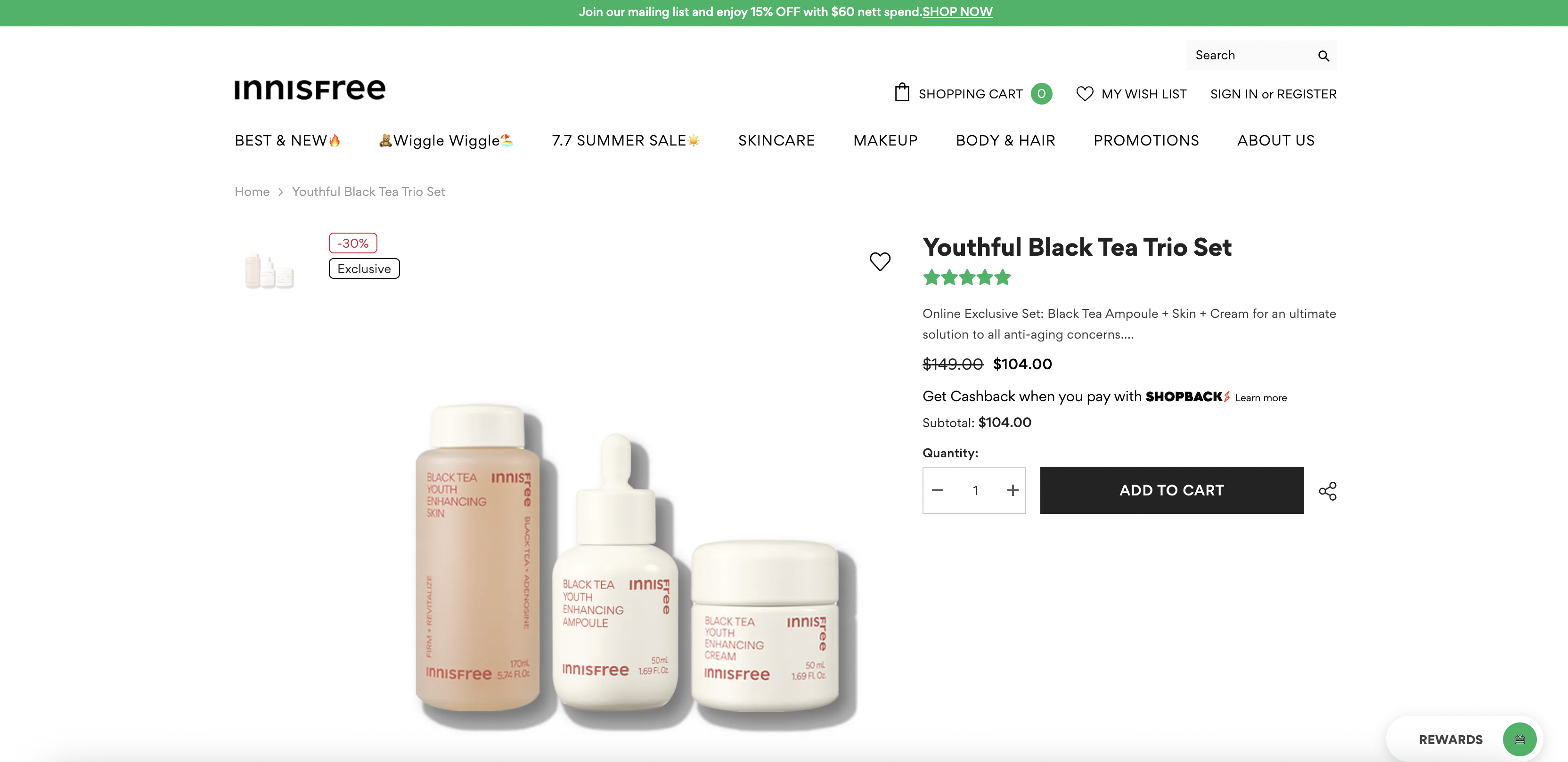 Youthful Black Tea Trio Set