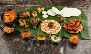 a table filled with different foods