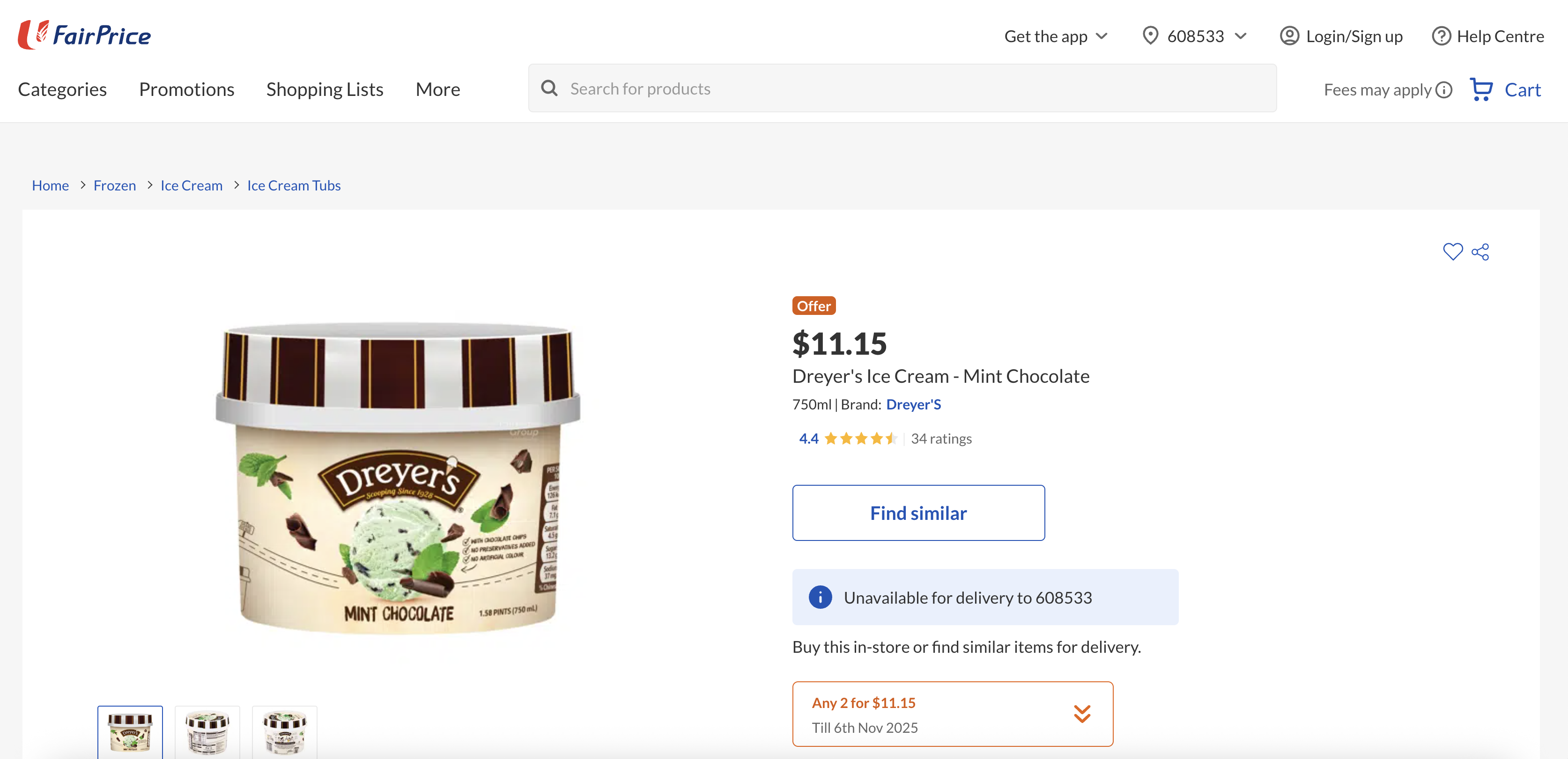 Dreyer's Ice Cream - Mint Chocolate