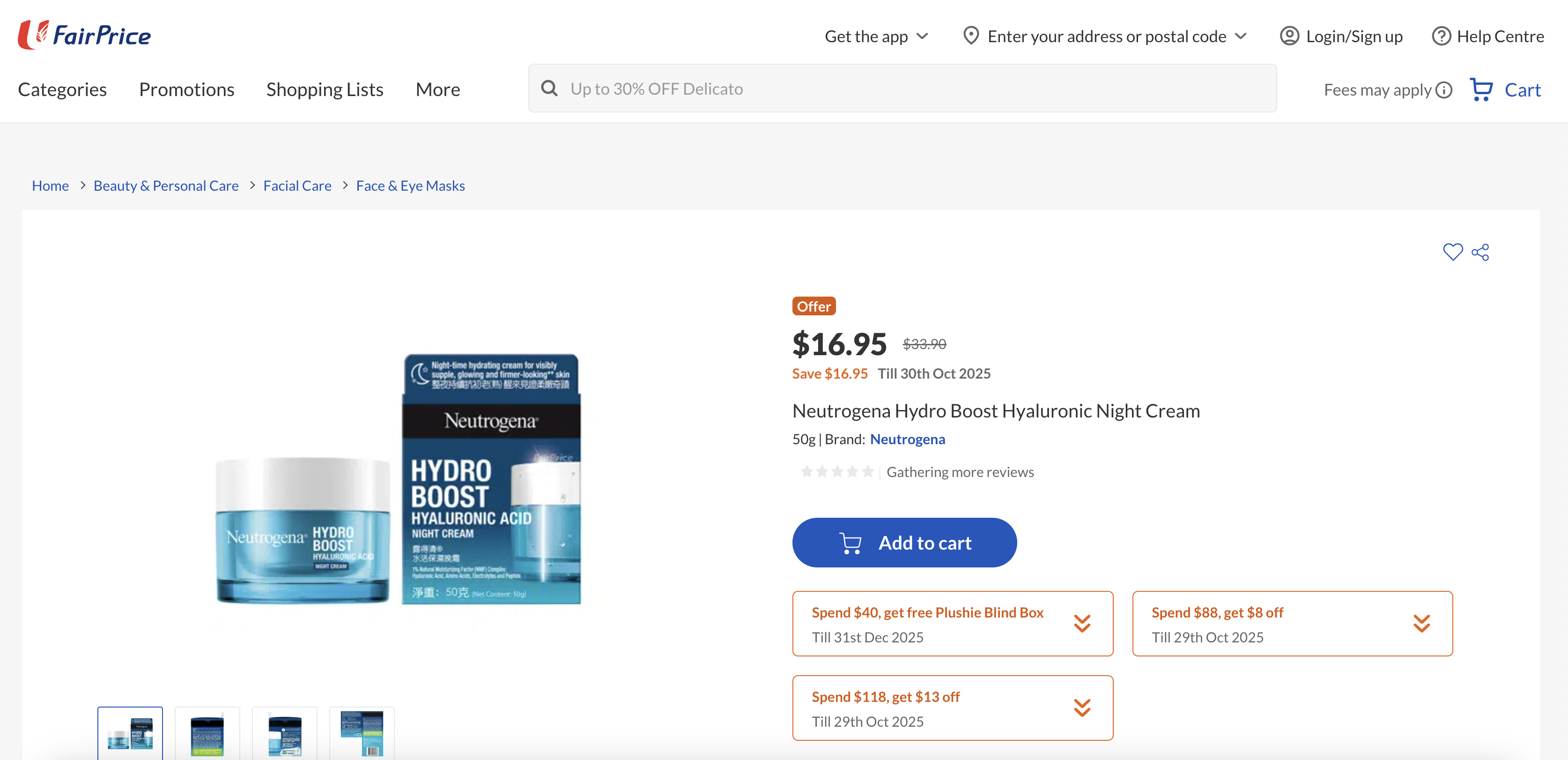 Neutrogena Hydro Boost Hyaluronic Night Cream