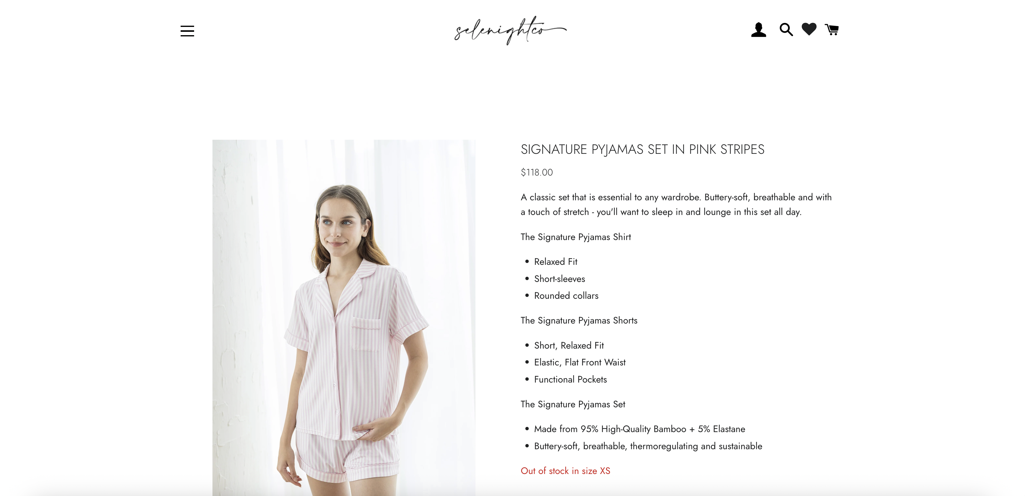 Signature Pyjamas Set in Pink Stripes