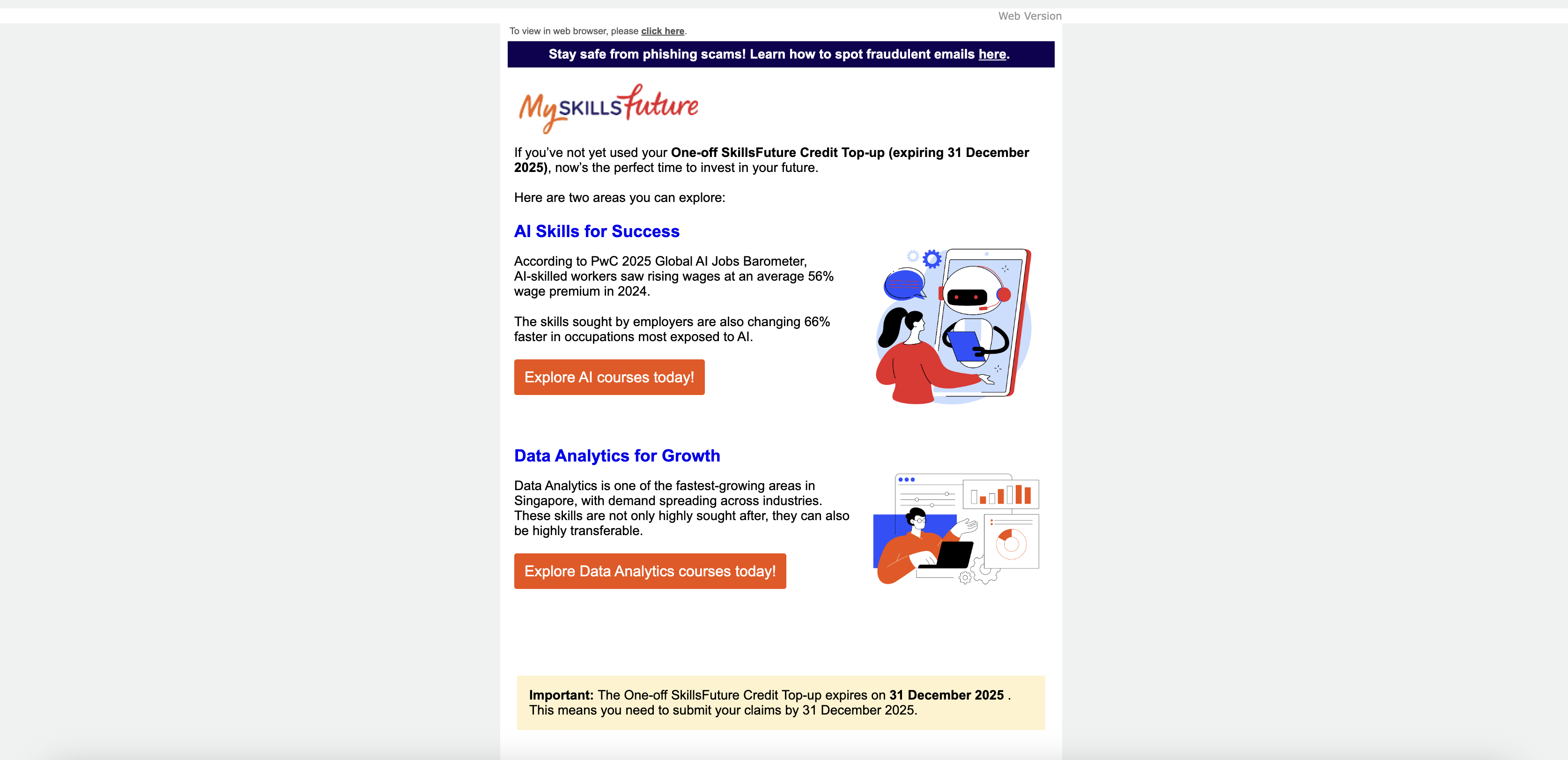 Don’t let your SkillsFuture Credit expire