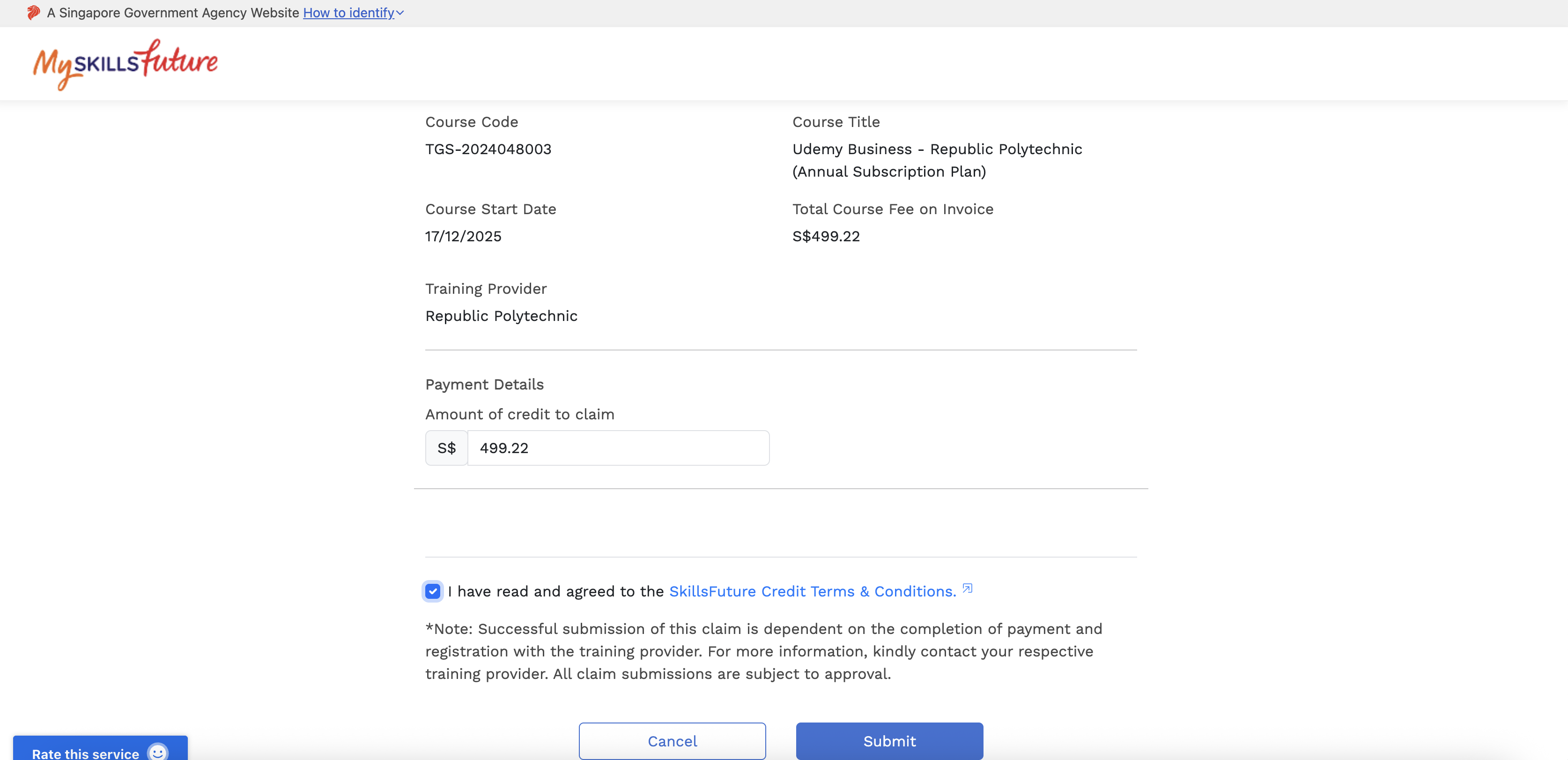 My SkillsFuture portal