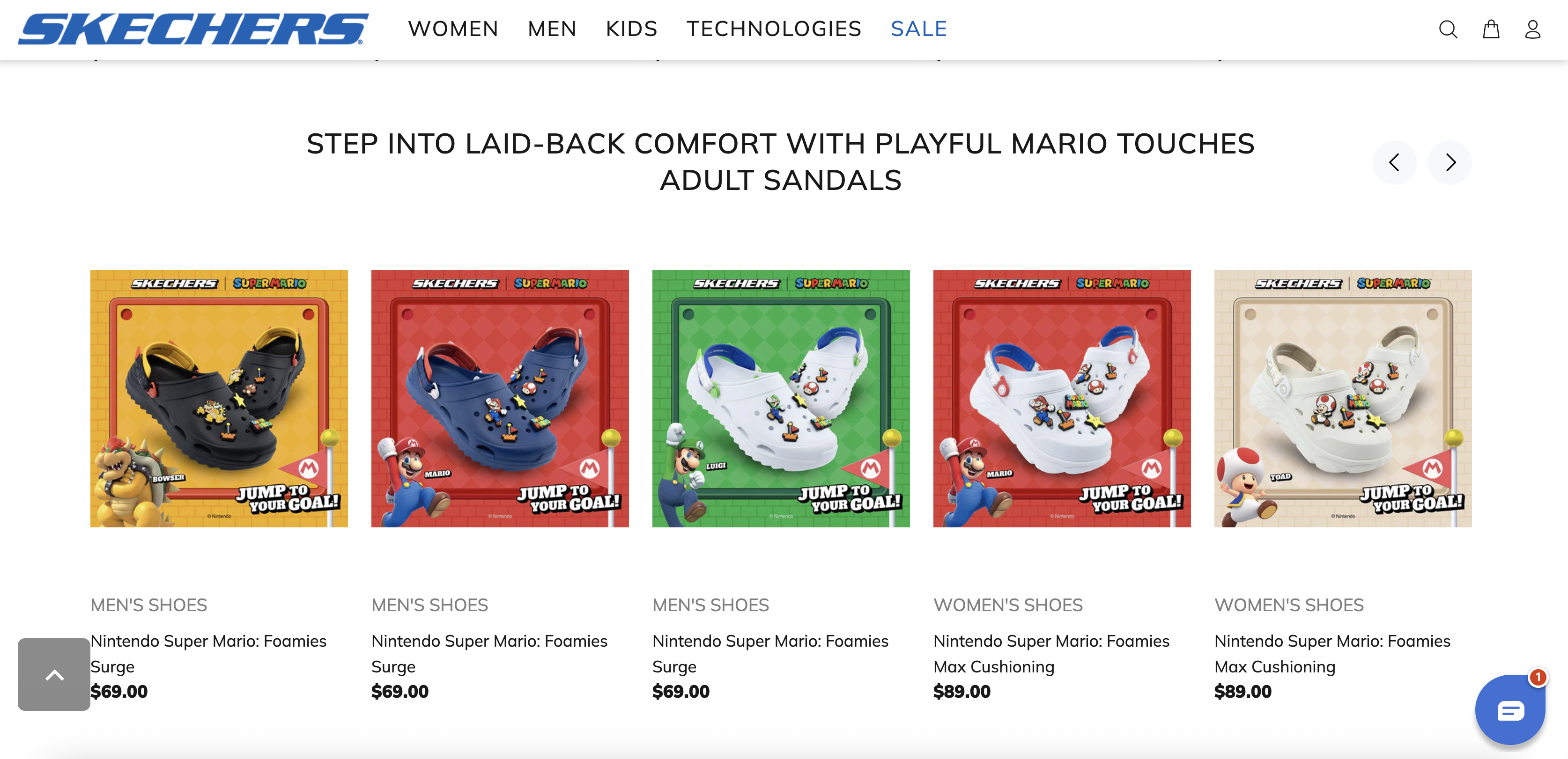 Nintendo Super Mario Foamies Surge and Max Cushioning