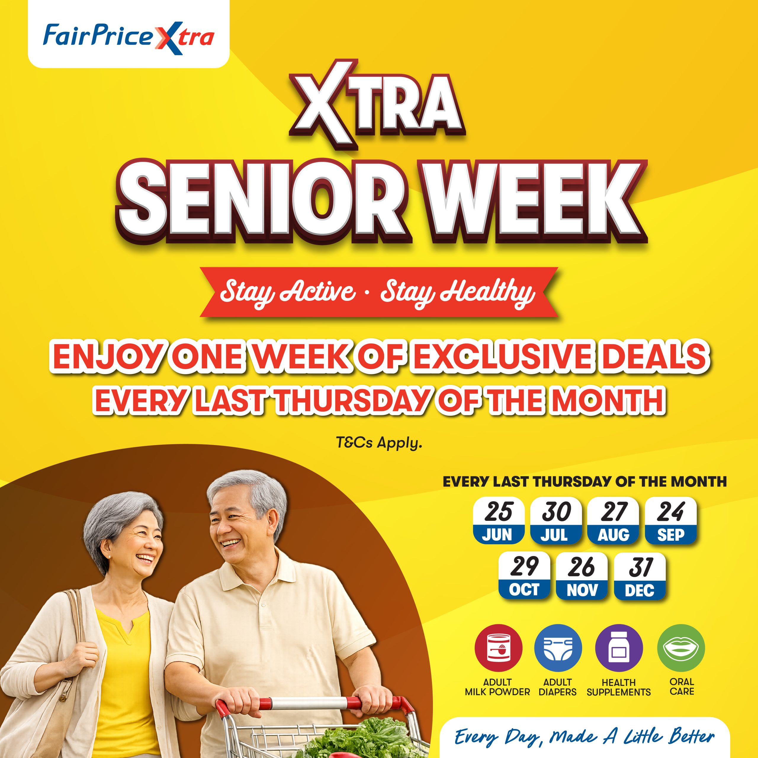 FairPrice Xtra Introduces Monthly Senior Week Deals with Savings on Ensure Milk Powder, Adult Diapers, Oral Care and More